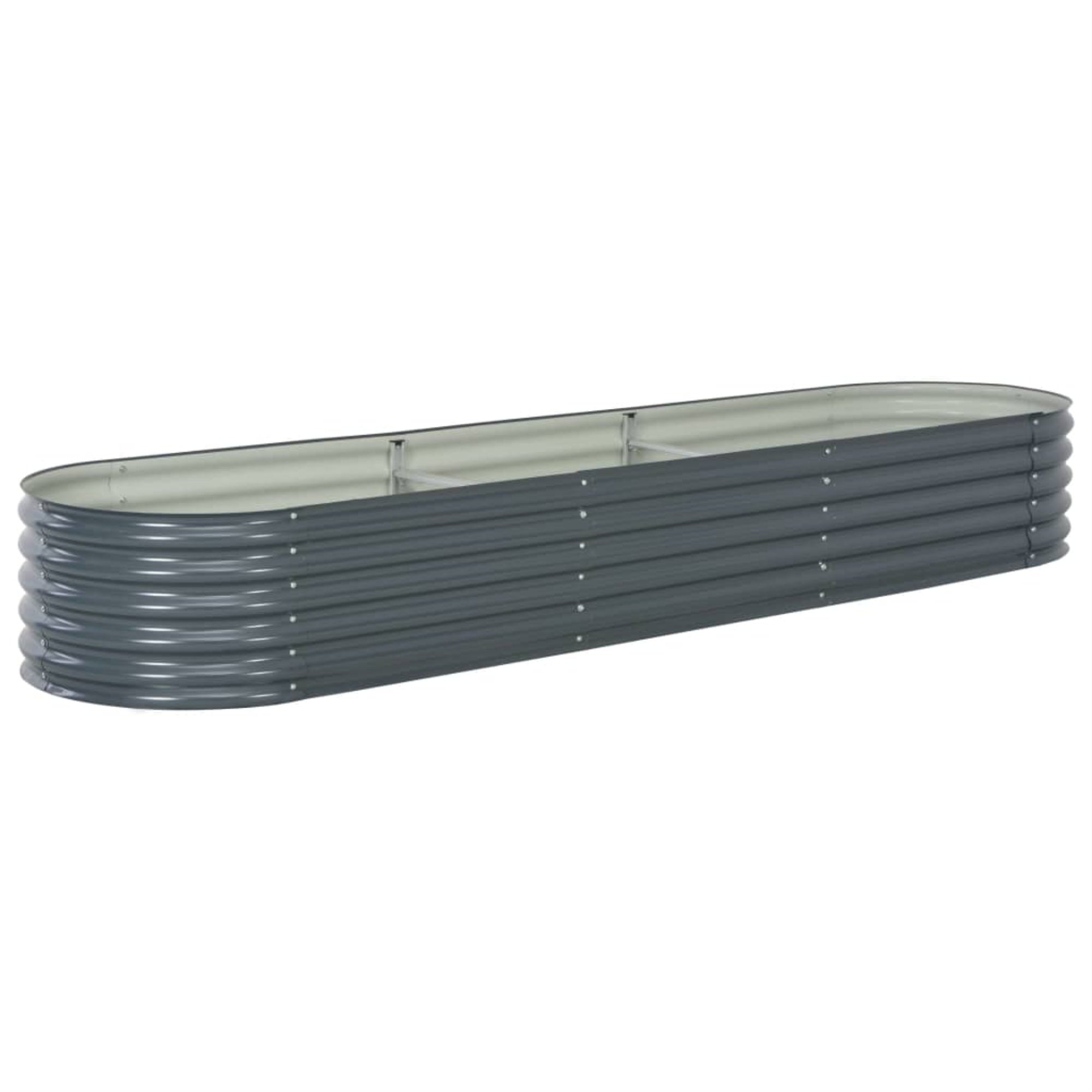 Vidaxl Garden Raised Bed 126'X31.5'X17.3' Galvanised Steel Gray
