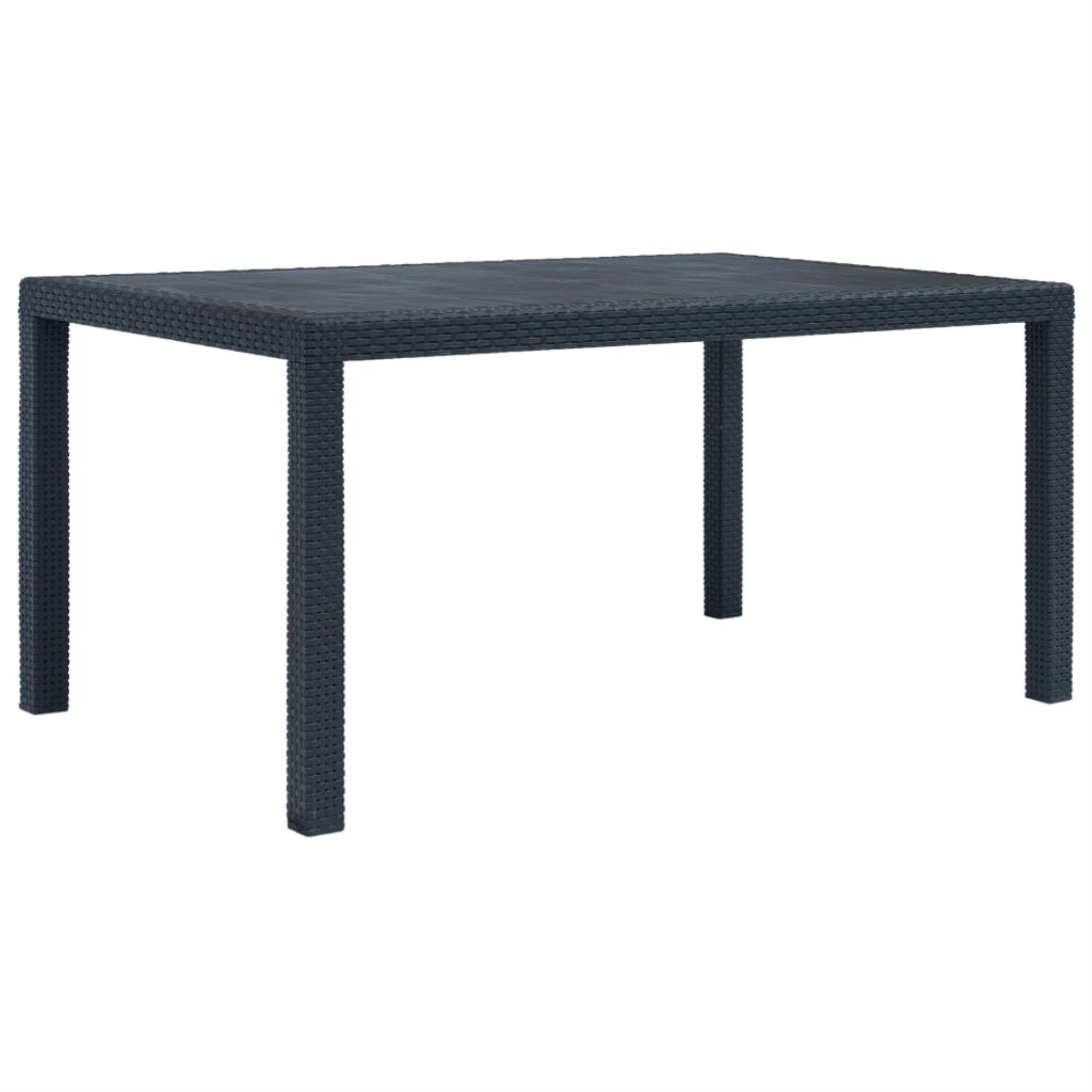 Vidaxl Garden Table Anthracite 59'X35.4'X28.3' Plastic Rattan Look