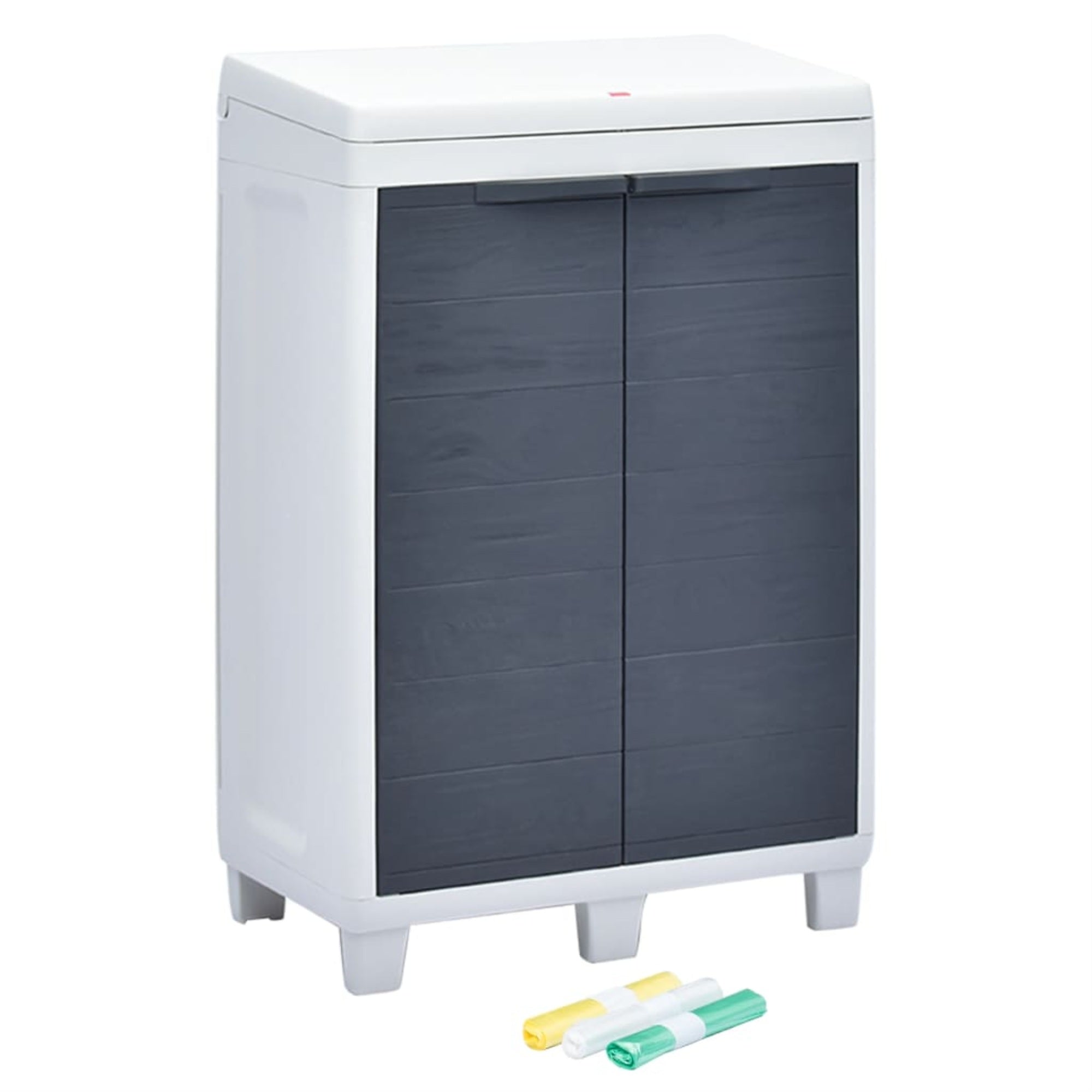 Vidaxl Garden Dustbin With 3 Bags Dark Gray 25.6'X15'X40.2'