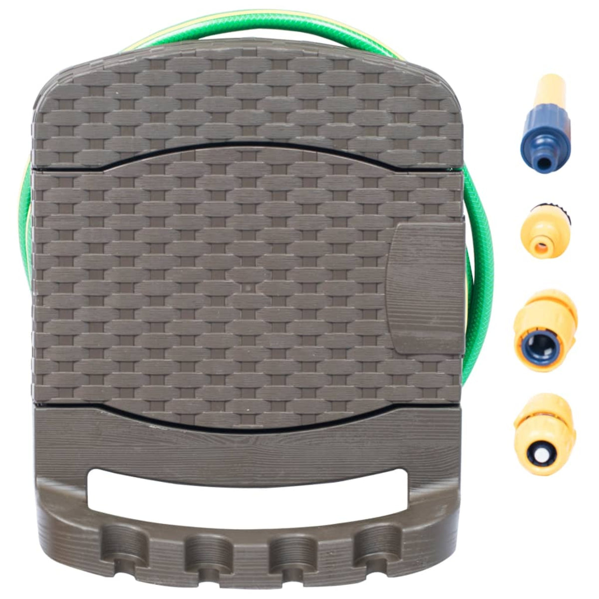 Vidaxl Wall Mounted Hose Reel With Hose Plastic Brown