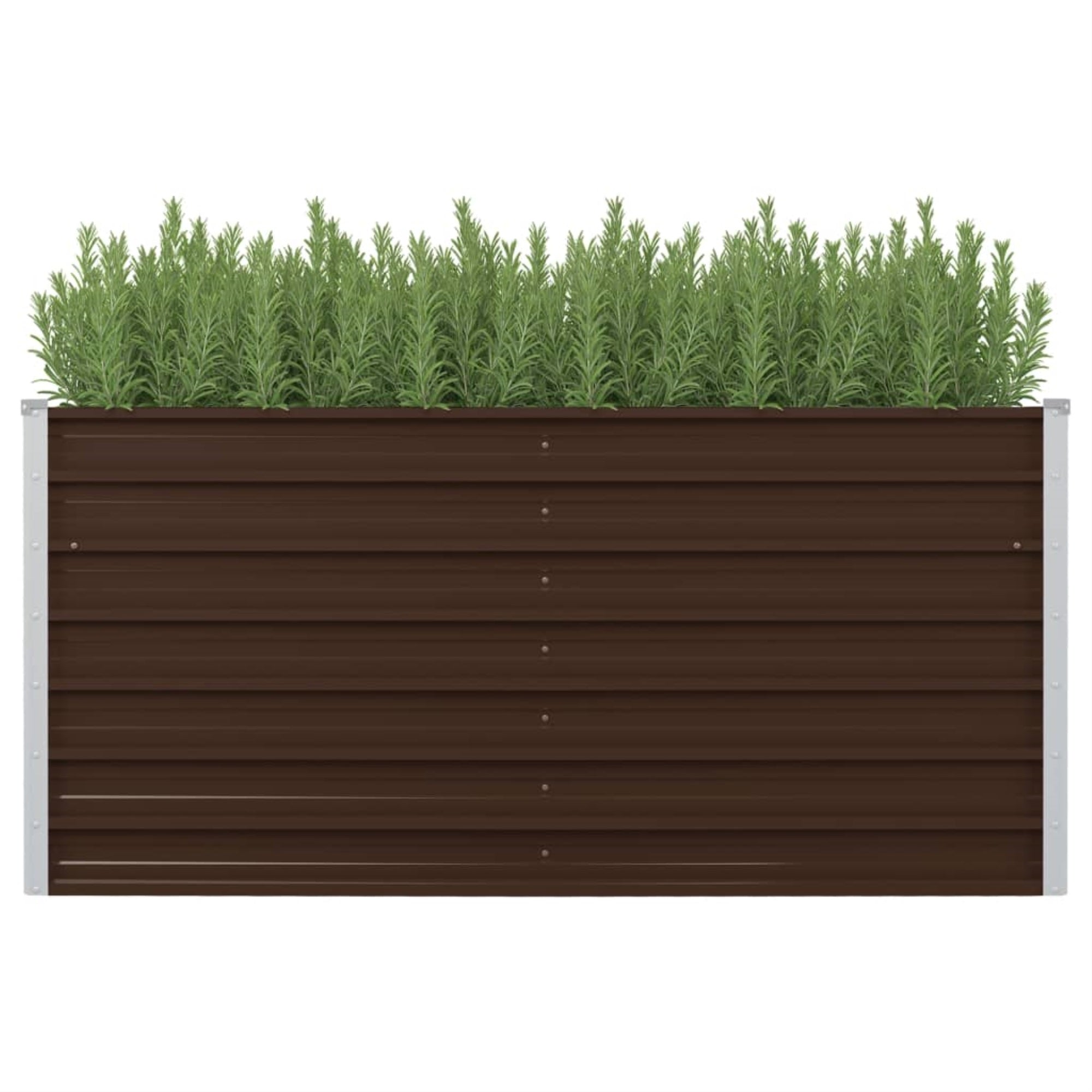 Vidaxl Raised Garden Bed Brown 63'X31.5'X30.3' Galvanized Steel