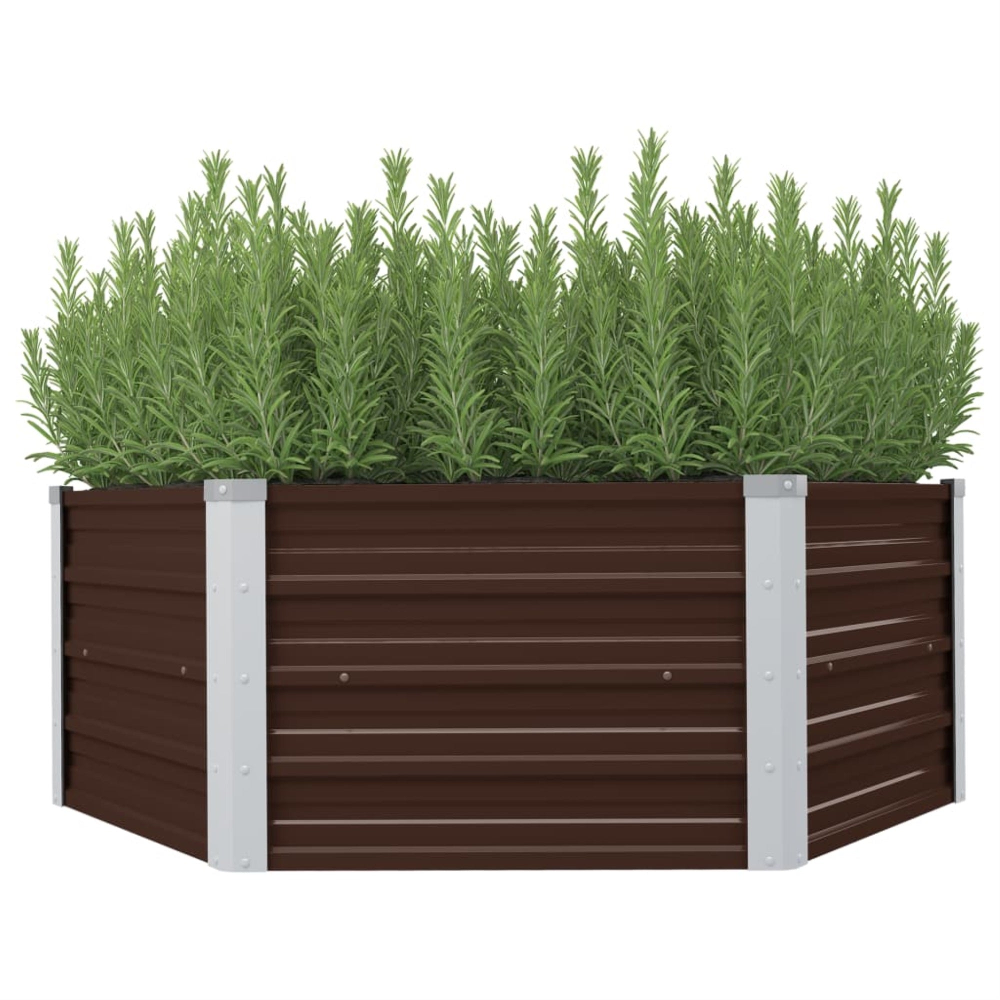 Vidaxl Raised Garden Bed Brown 50.8'X50.8'X18.1' Galvanized Steel