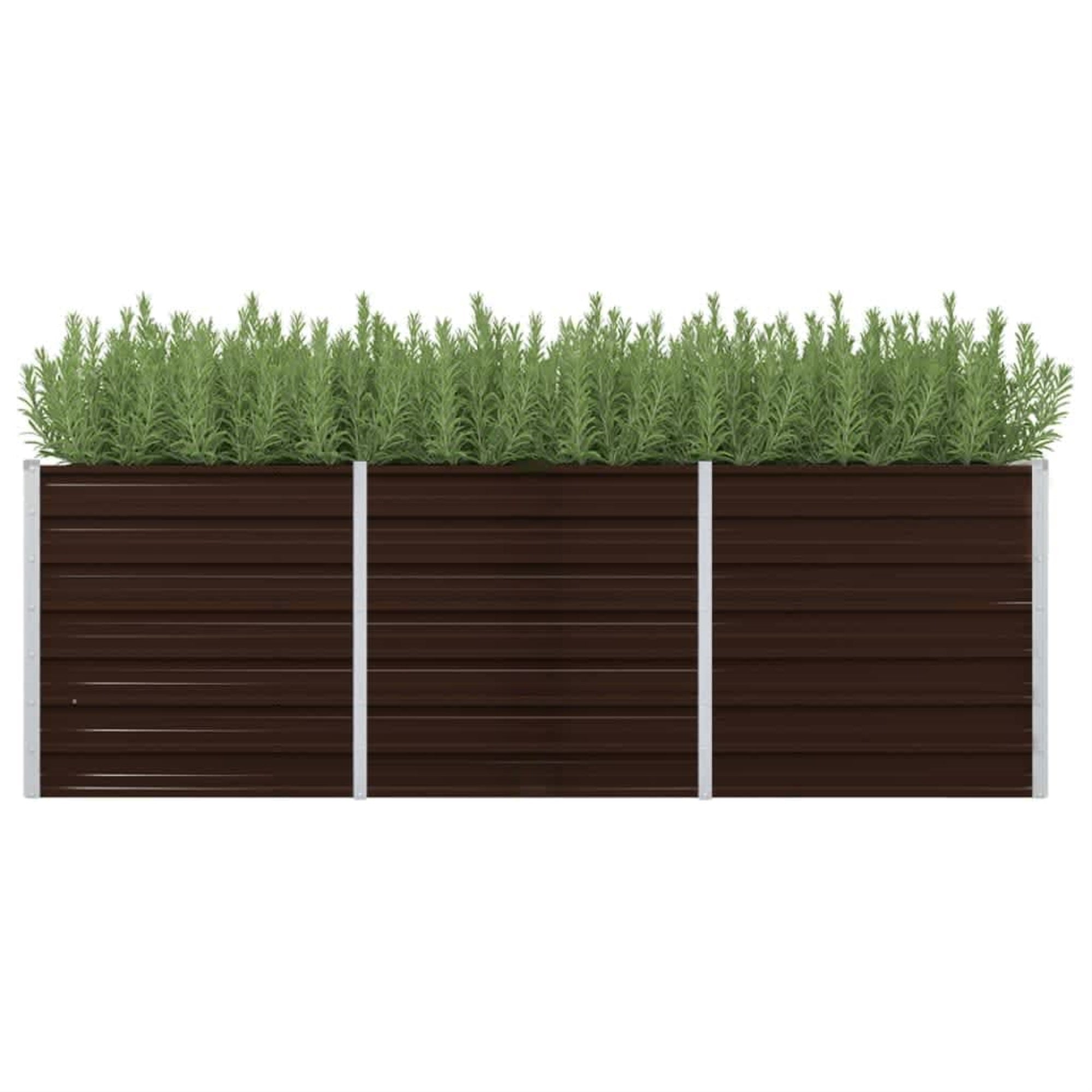 Vidaxl Garden Raised Bed Brown 94.5'X31.5'X30.3' Galvanized Steel