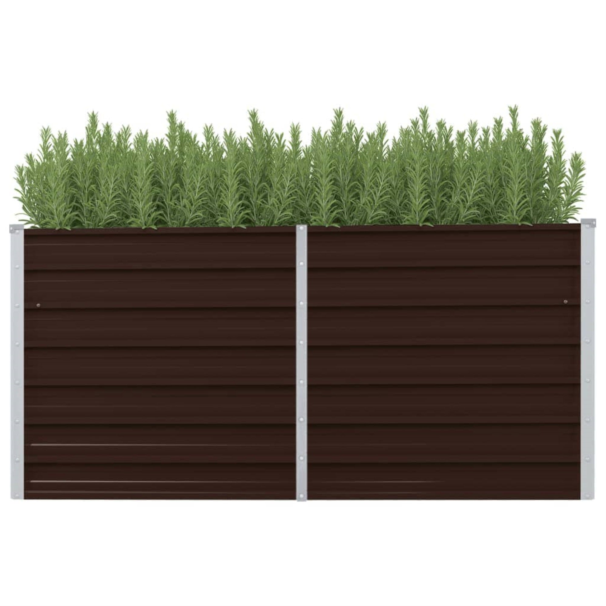 Vidaxl Garden Raised Bed Brown 63'X15.7'X30.3' Galvanized Steel