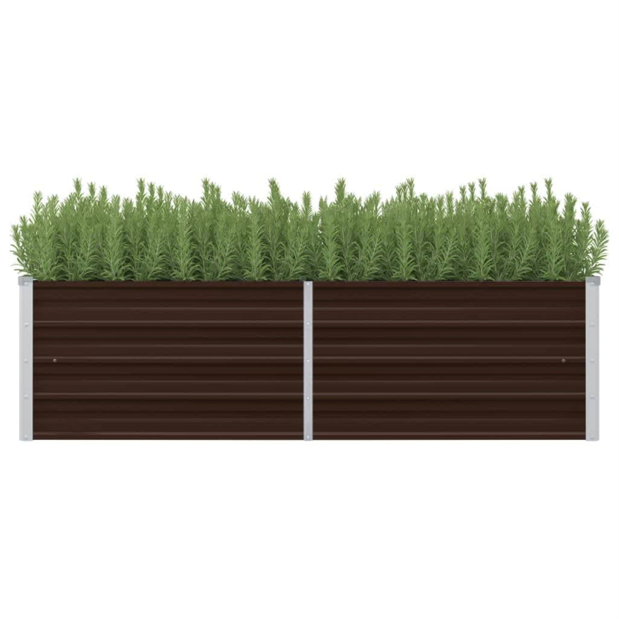Vidaxl Garden Raised Bed Brown 63'X15.7'X17.7' Galvanized Steel