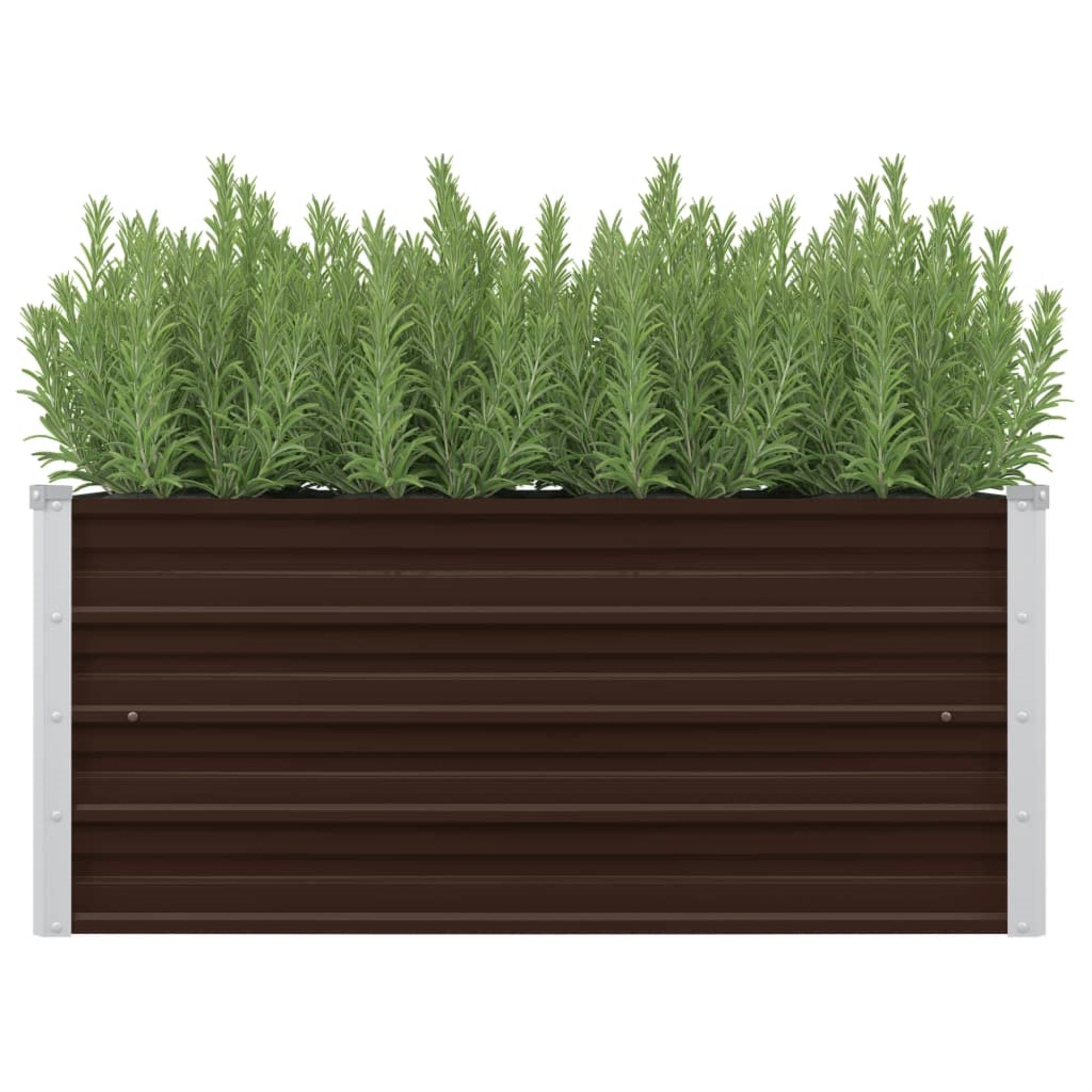 Vidaxl Garden Raised Bed Brown 39.4'X15.7'X17.7' Galvanized Steel