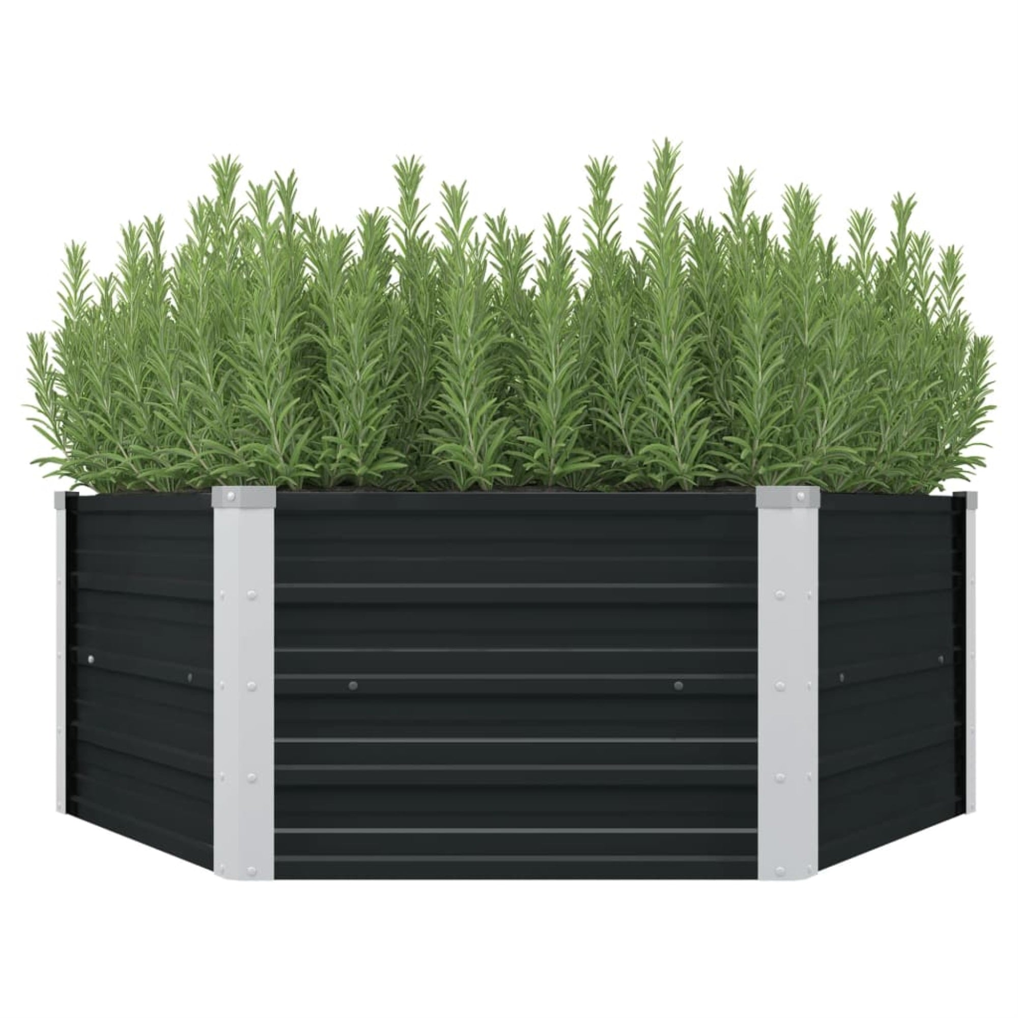 Vidaxl Raised Garden Bed Anthracite 50.8'X50.8'X17.7' Galvanized Steel