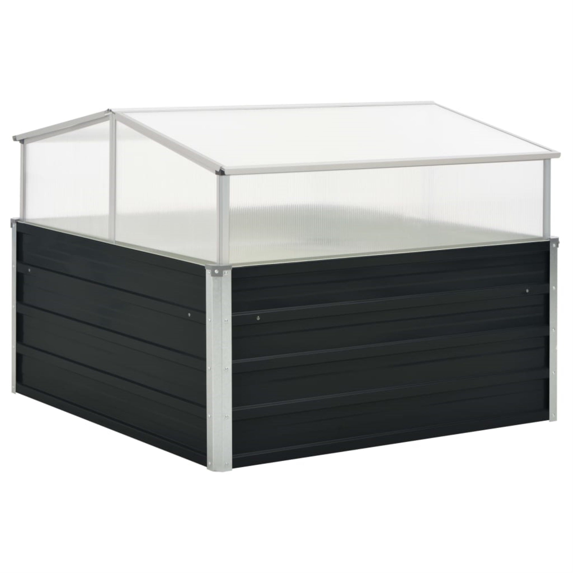 Vidaxl Greenhouse Anthracite 39.4'X39.4'X30.3' Galvanized Steel