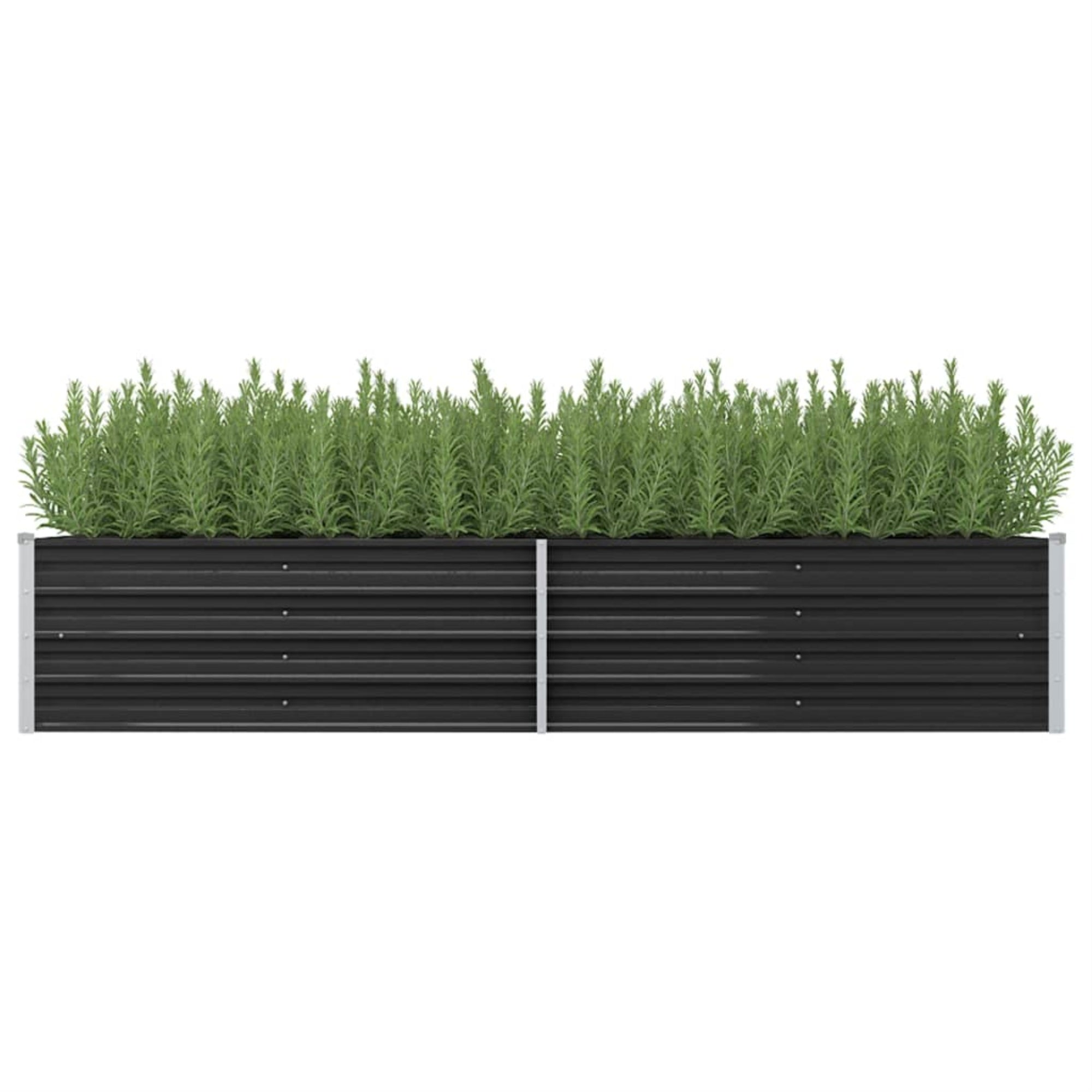 Vidaxl Garden Raised Bed Anthracite 94.5'X31.5'X17.7' Galvanized Steel