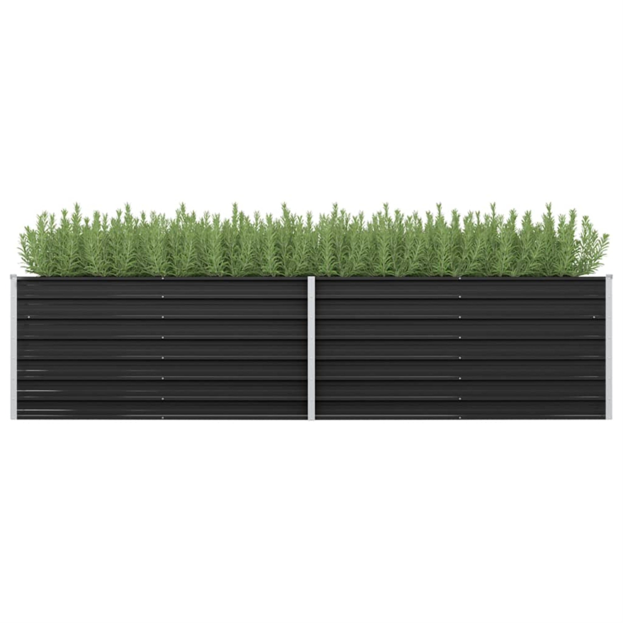 Vidaxl Garden Raised Bed Anthracite 126'X31.5'X30.3' Galvanized Steel