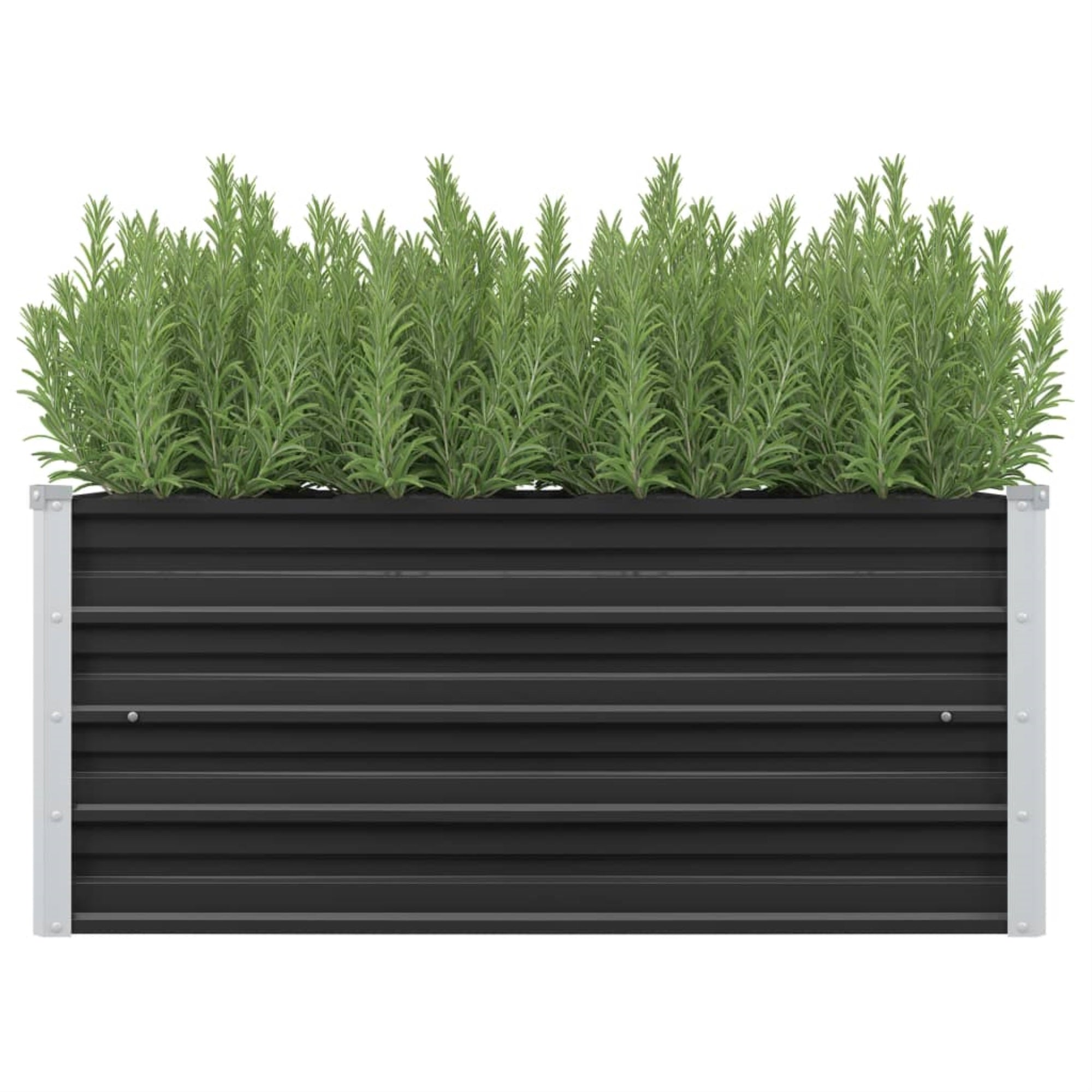 Vidaxl Garden Raised Bed Anthracite 39.4'X15.7'X17.7' Galvanized Steel