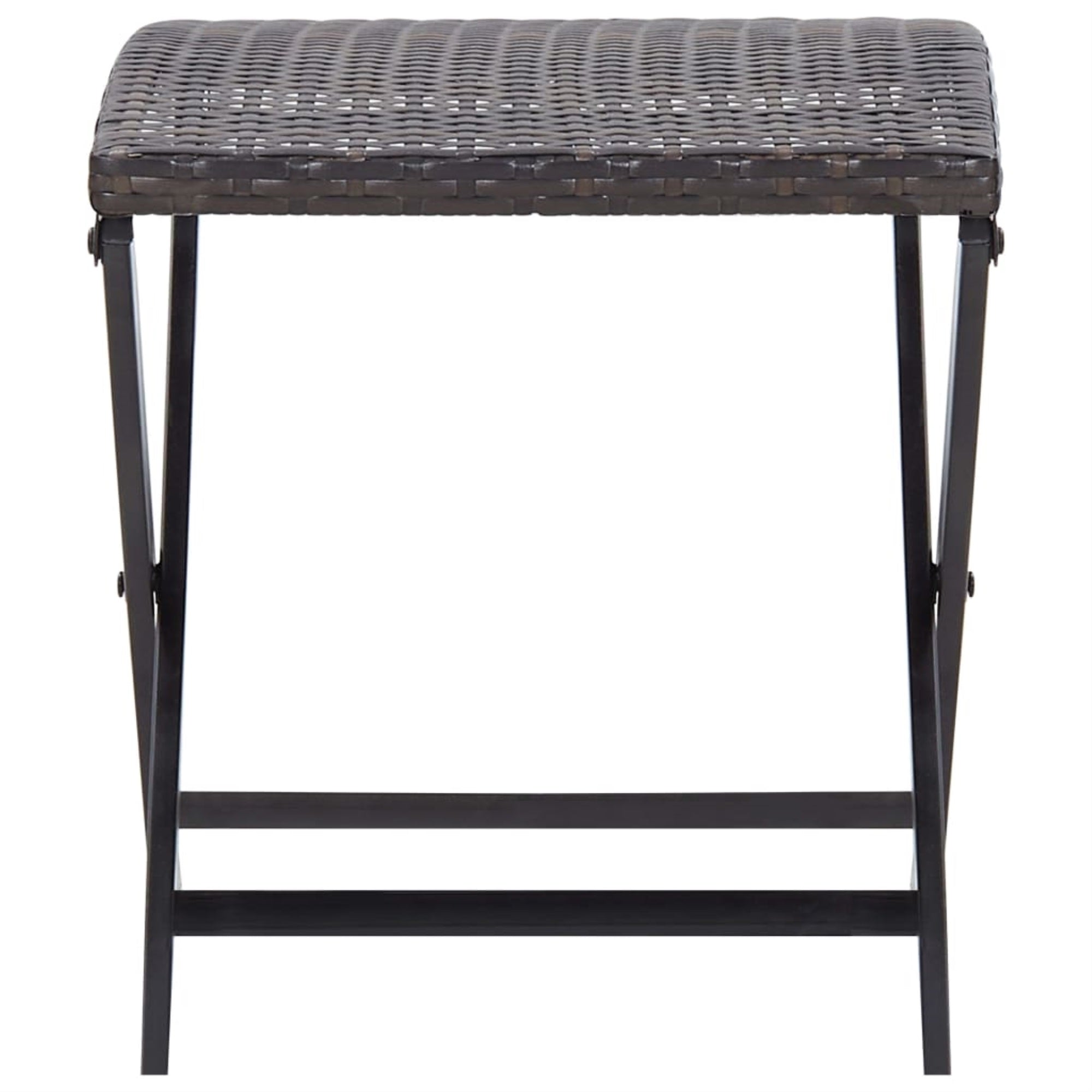 Vidaxl Folding Stool Poly Rattan Brown