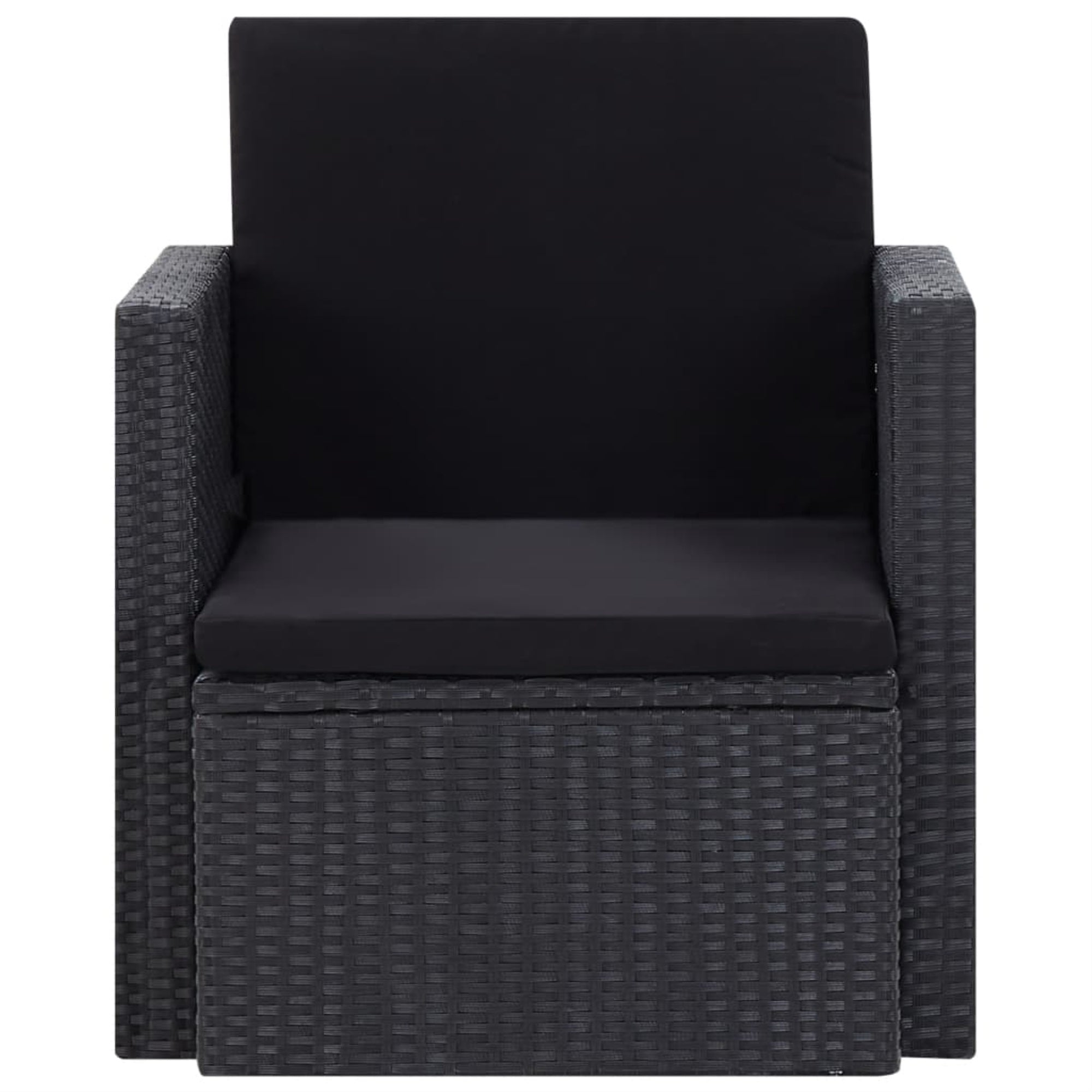Vidaxl Patio Chair With Cushions Poly Rattan Black