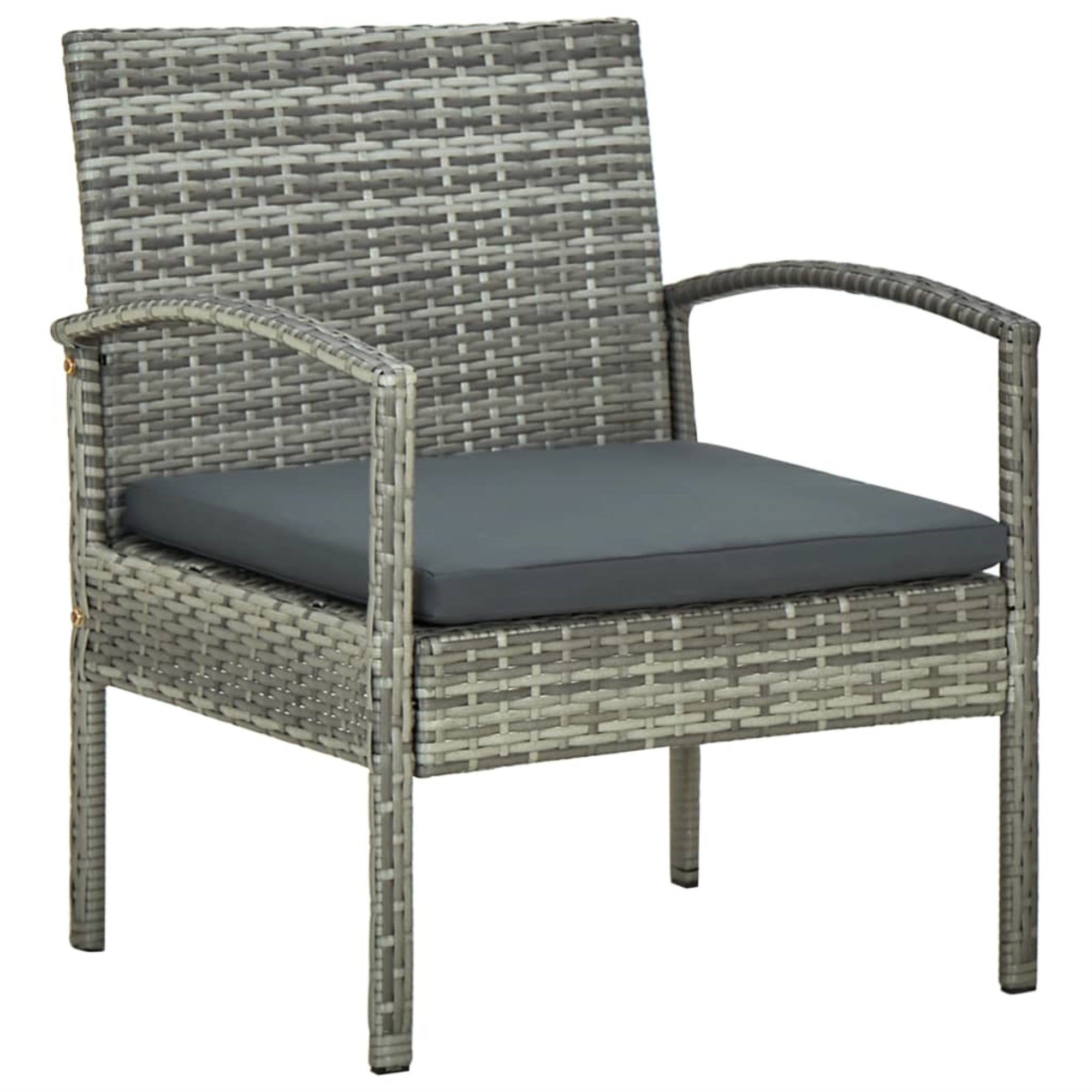 Vidaxl Garden Chair With Cushion Poly Rattan Gray