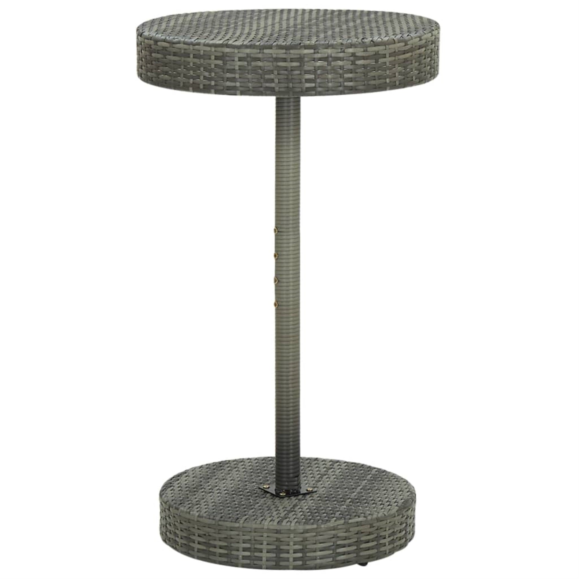 Vidaxl Garden Table Gray 23.8'X41.7' Poly Rattan