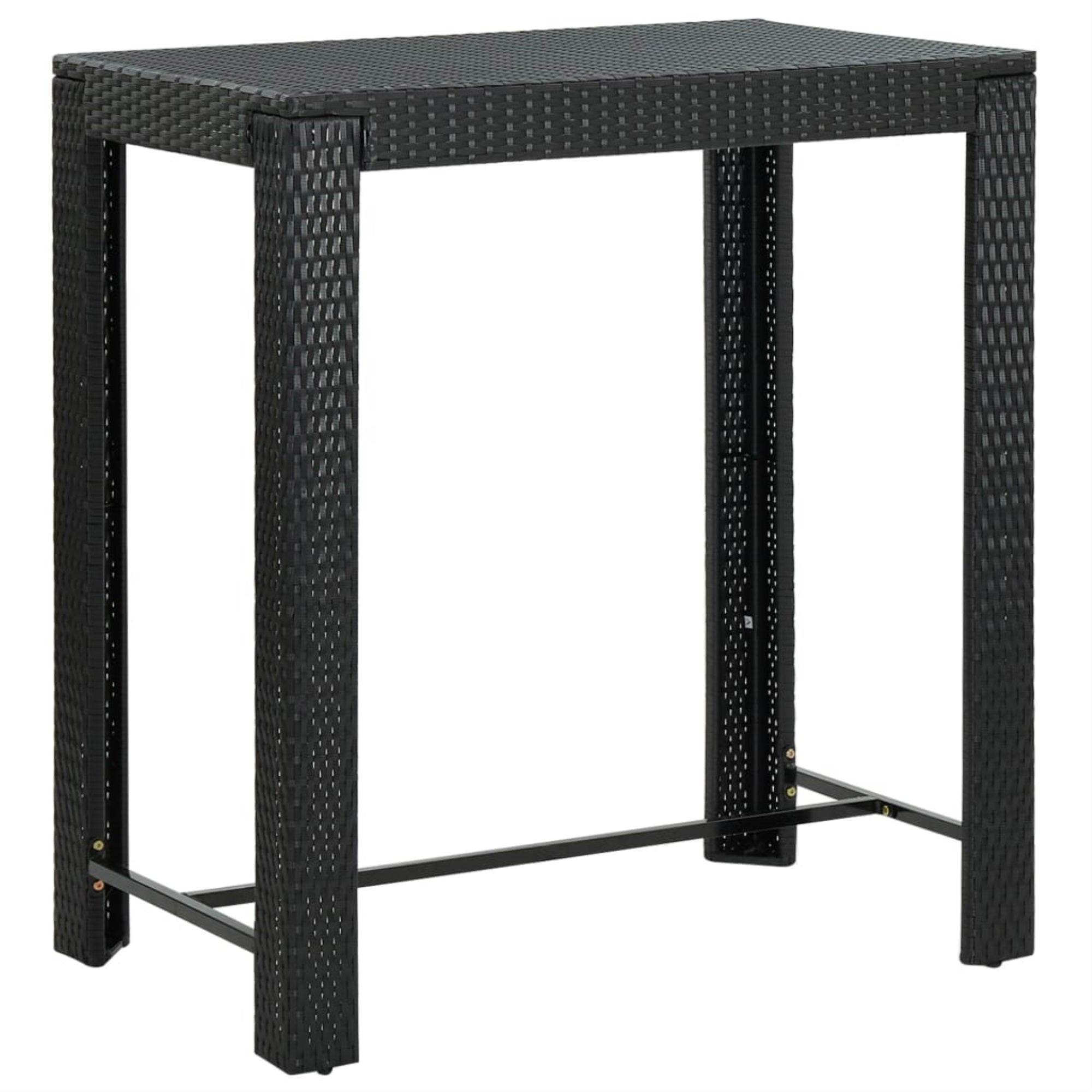 Vidaxl Garden Bar Table Black 39.4'X23.8'X43.5' Poly Rattan