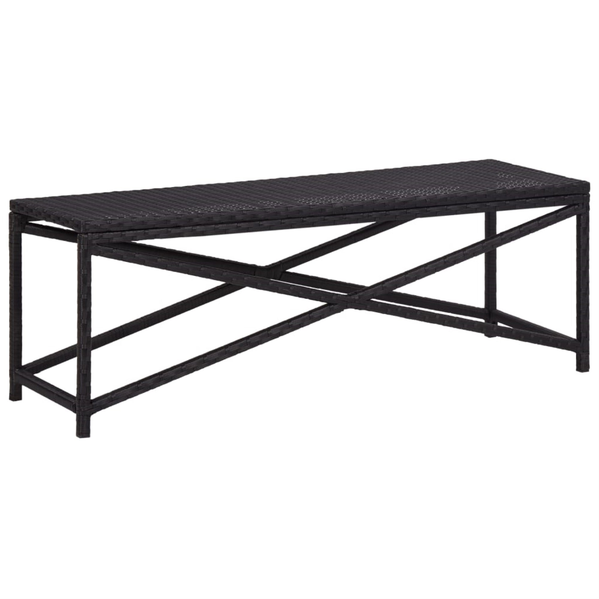Vidaxl Garden Bench 47.2' Poly Rattan Black