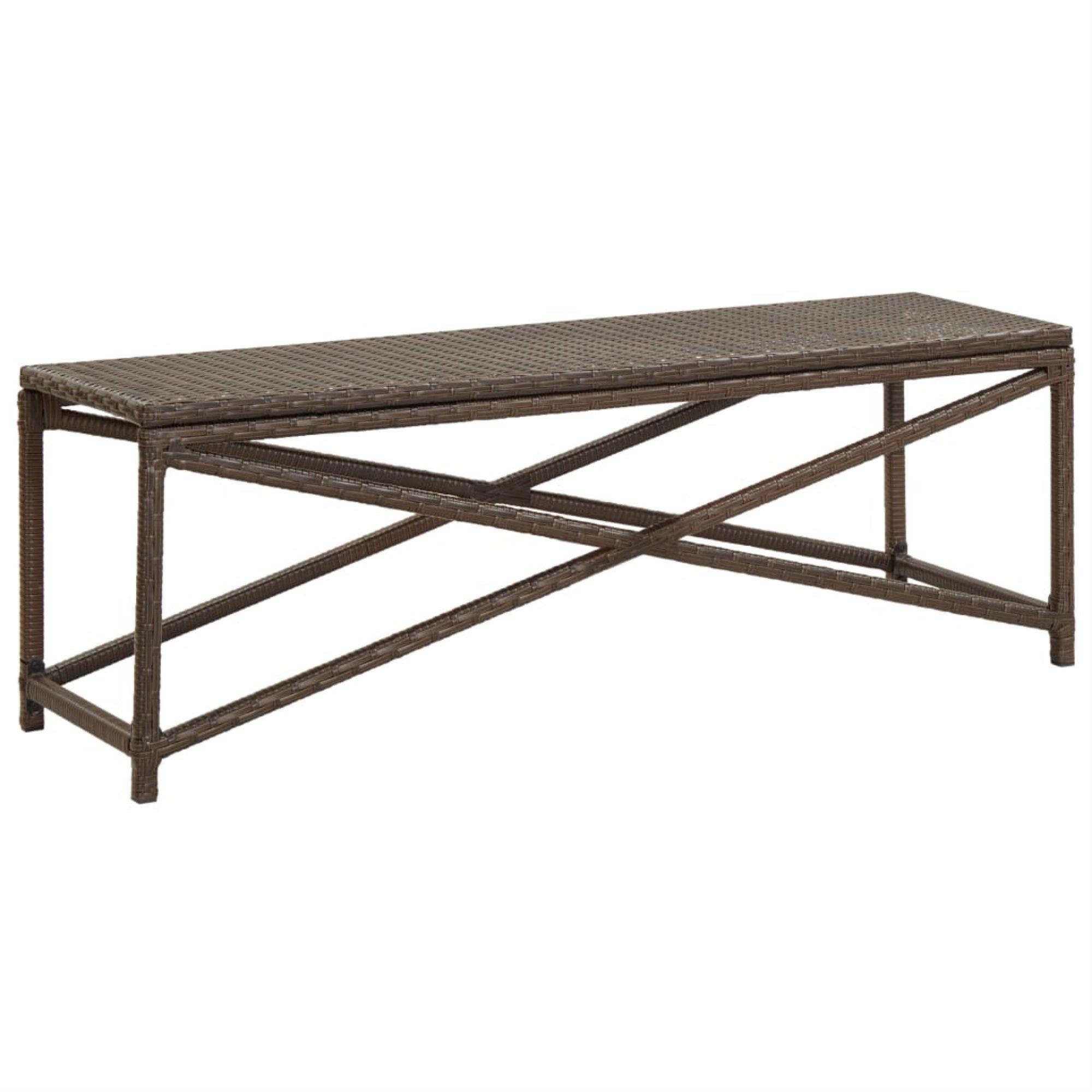 Vidaxl Garden Bench 47.2' Poly Rattan Brown