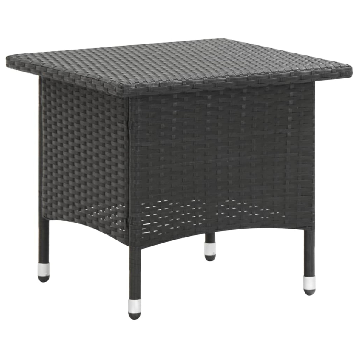 Vidaxl Tea Table Black 19.7'X19.7'X18.5' Poly Rattan
