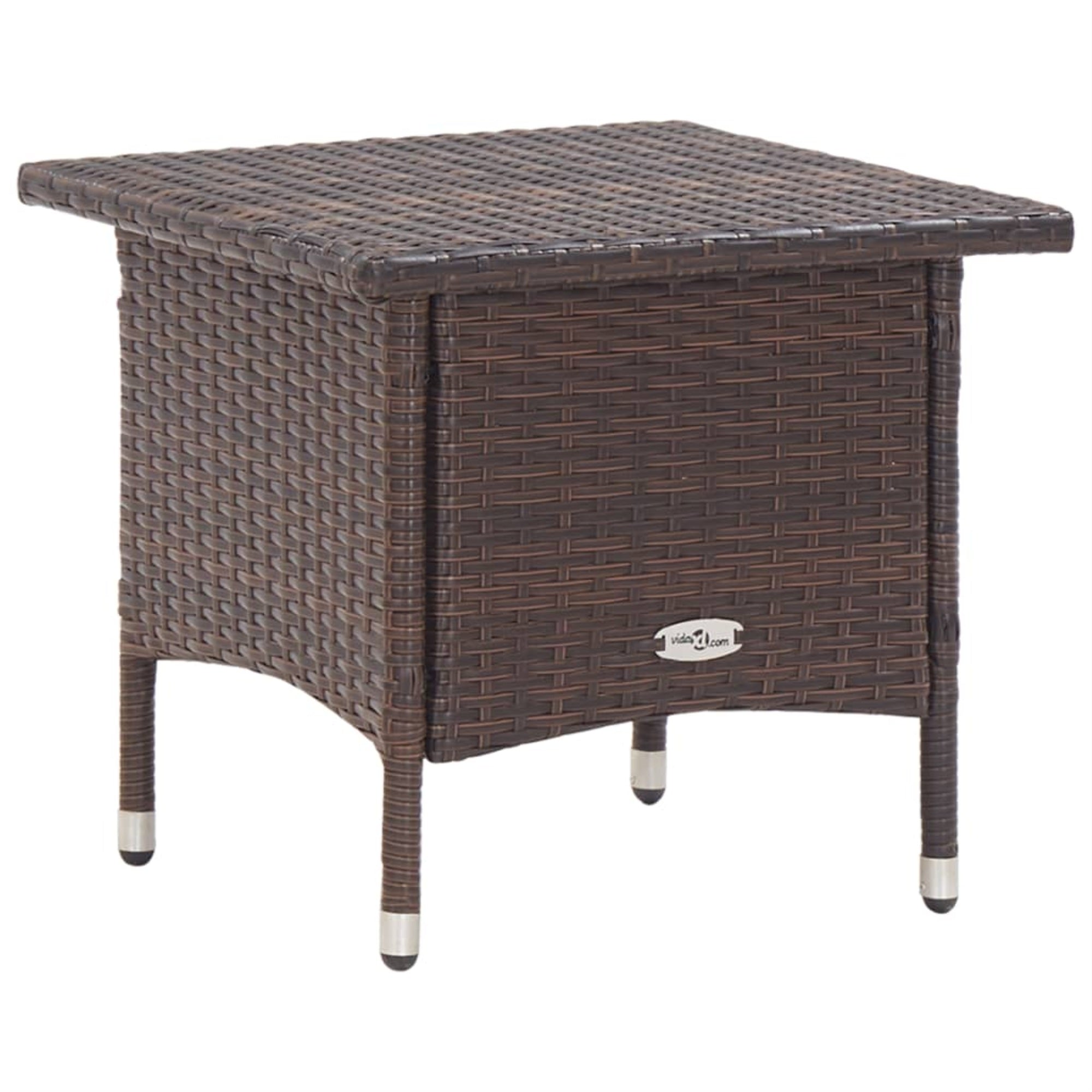 Vidaxl Tea Table Brown 19.7'X19.7'X18.5' Poly Rattan
