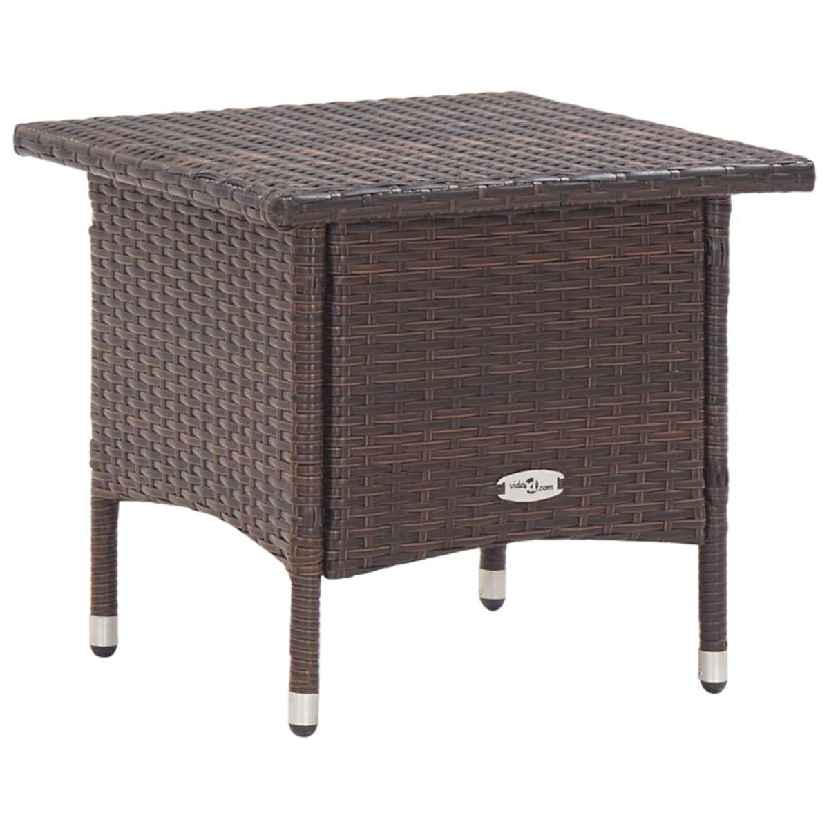 Vidaxl Tea Table Brown 19.7'X19.7'X18.5' Poly Rattan