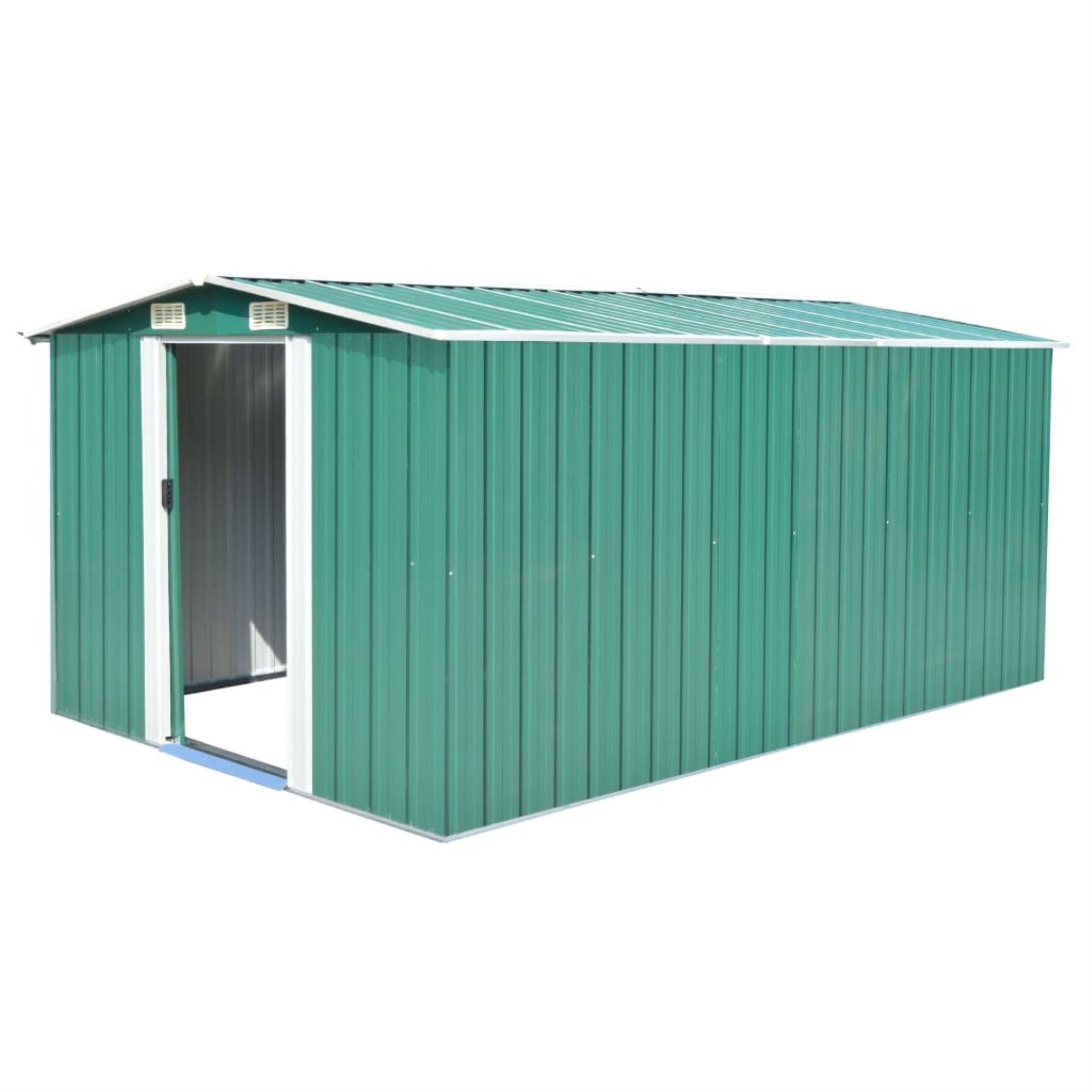 Vidaxl Garden Shed 101.2'X156.7'X70.1' Metal Green