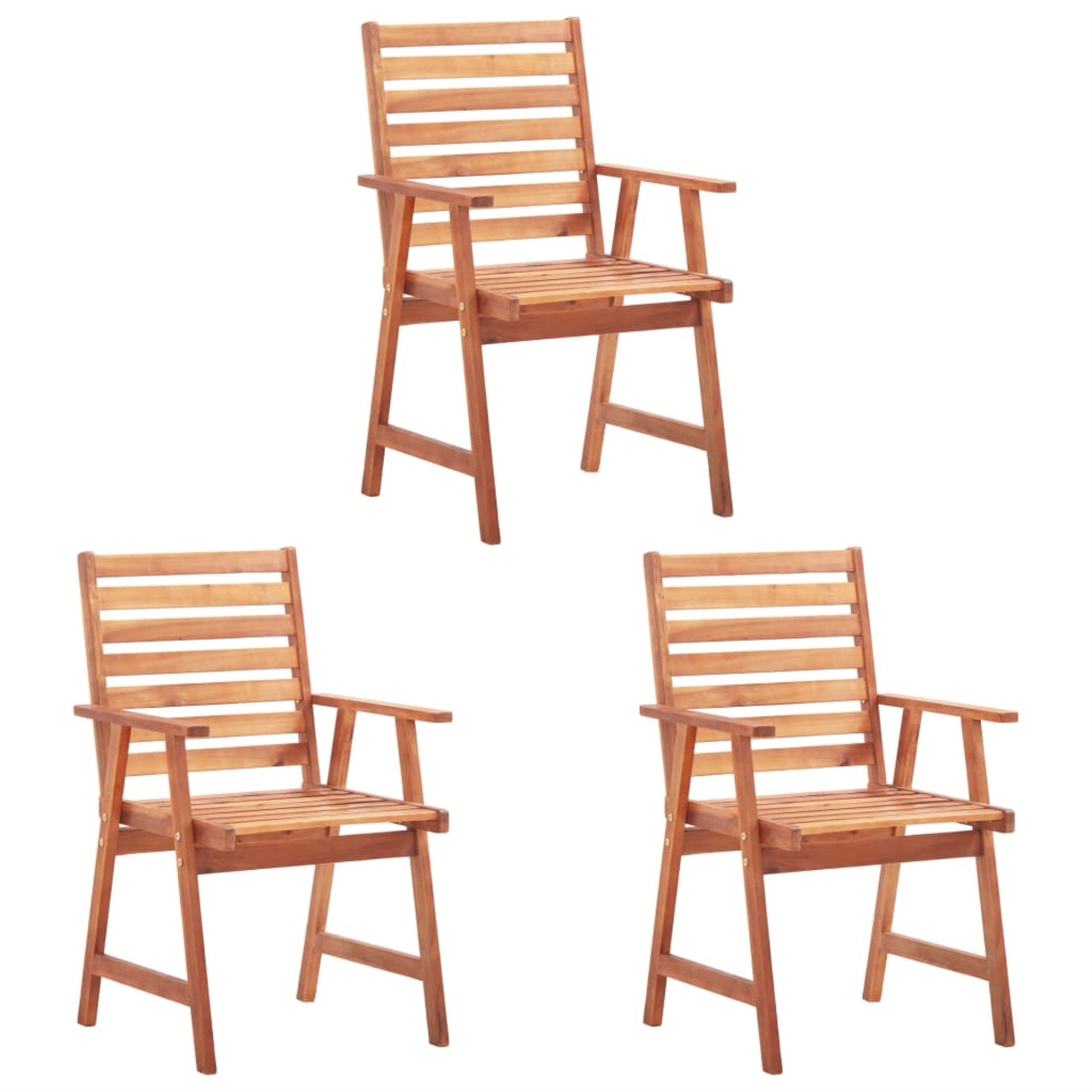 Vidaxl Outdoor Dining Chairs 3 Pcs Solid Acacia Wood