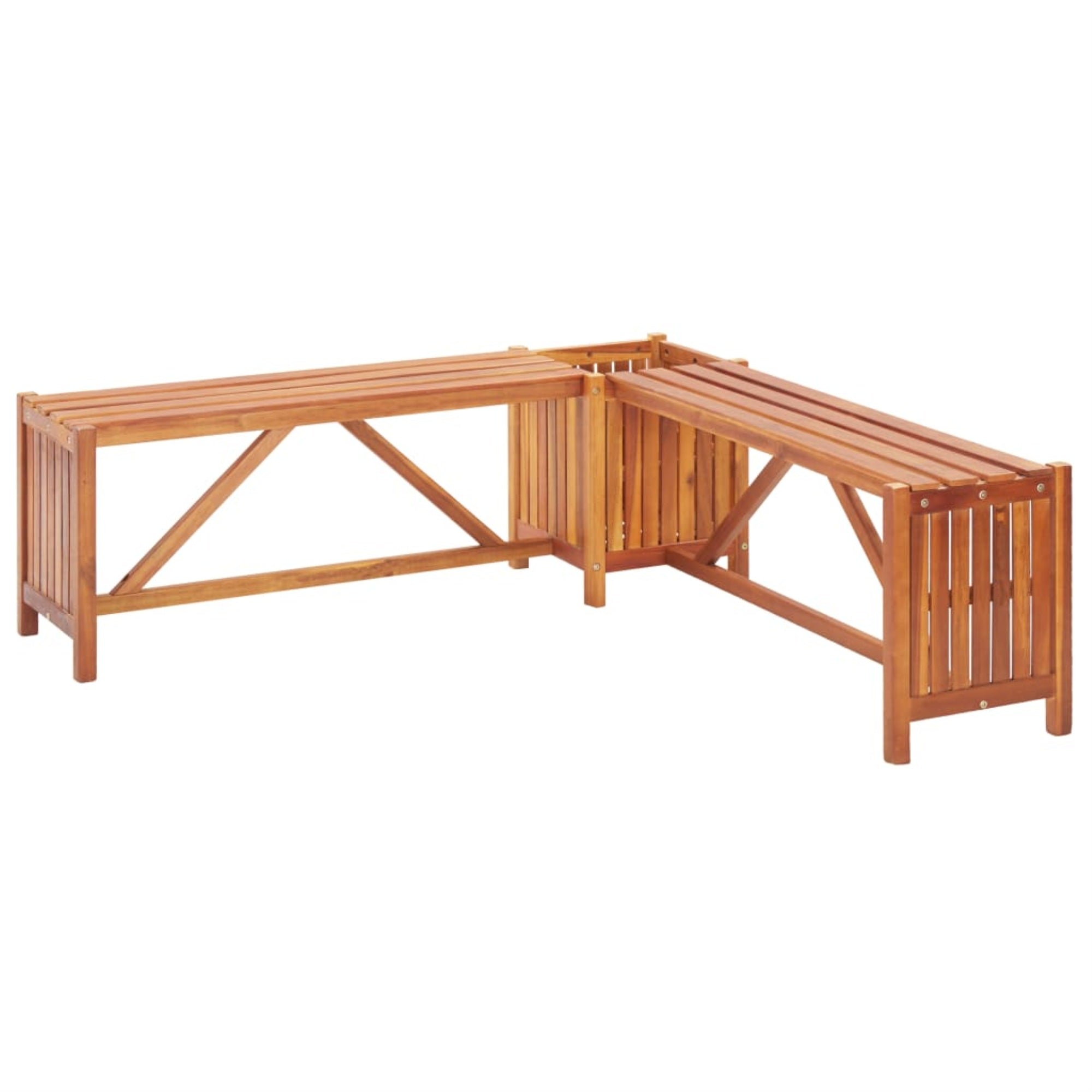 Vidaxl Garden Corner Bench With Planter 46'X46'X15.7' Solid Acacia Wood