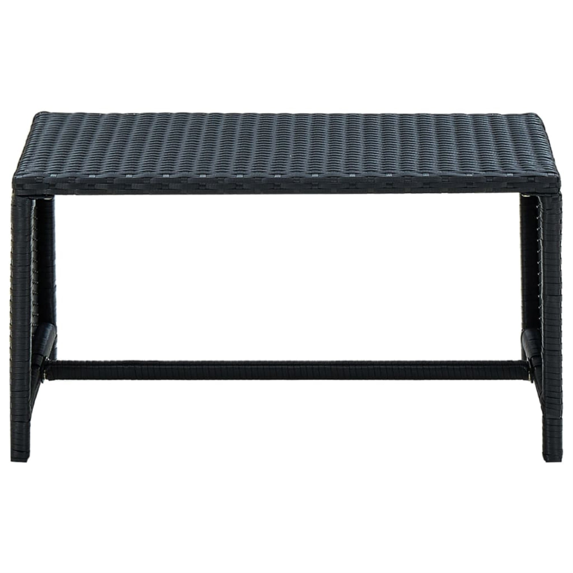 Vidaxl Coffee Table Black 27.6'X15.7'X15' Poly Rattan