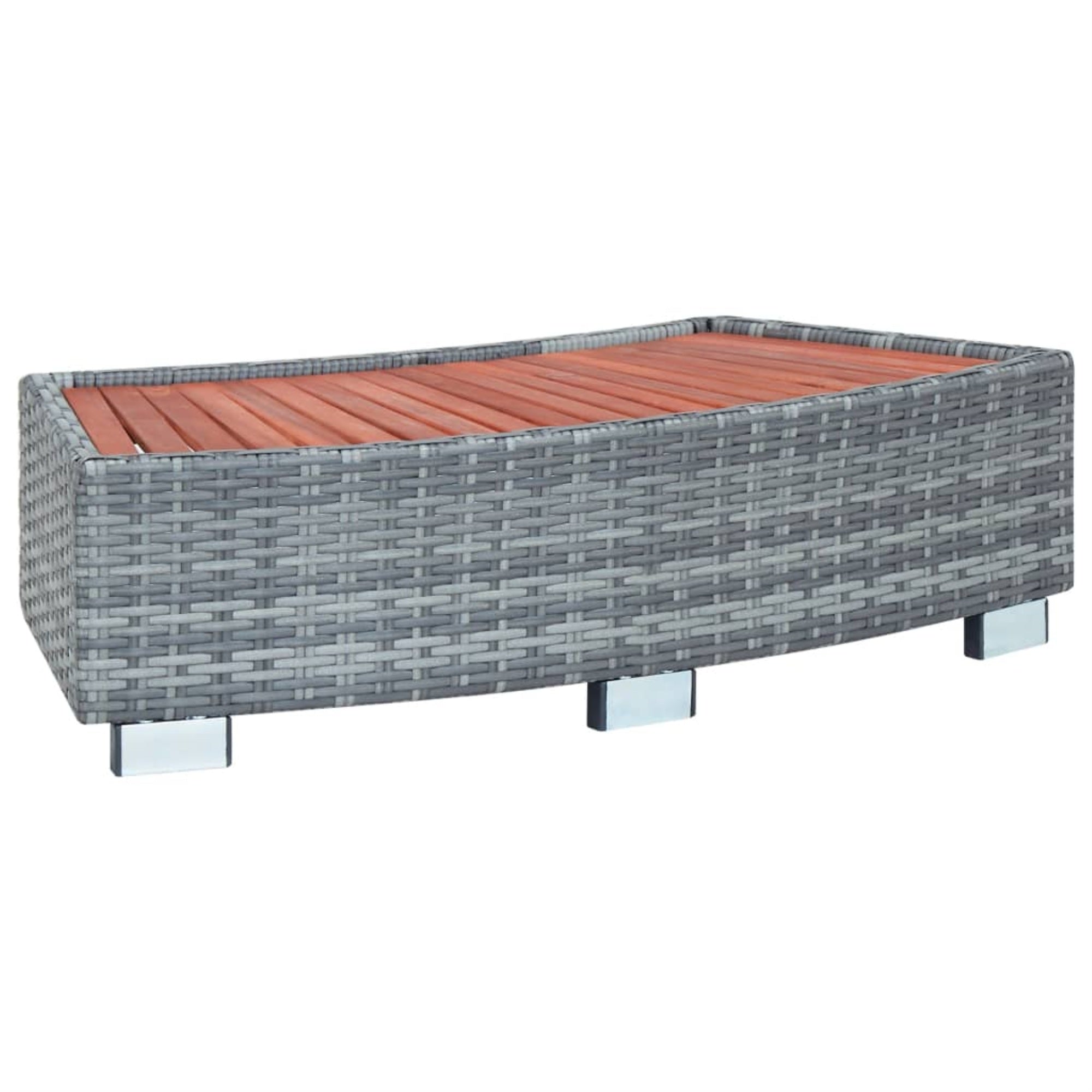Vidaxl Spa Step Gray Poly Rattan 36.2'X17.7'X9.8'