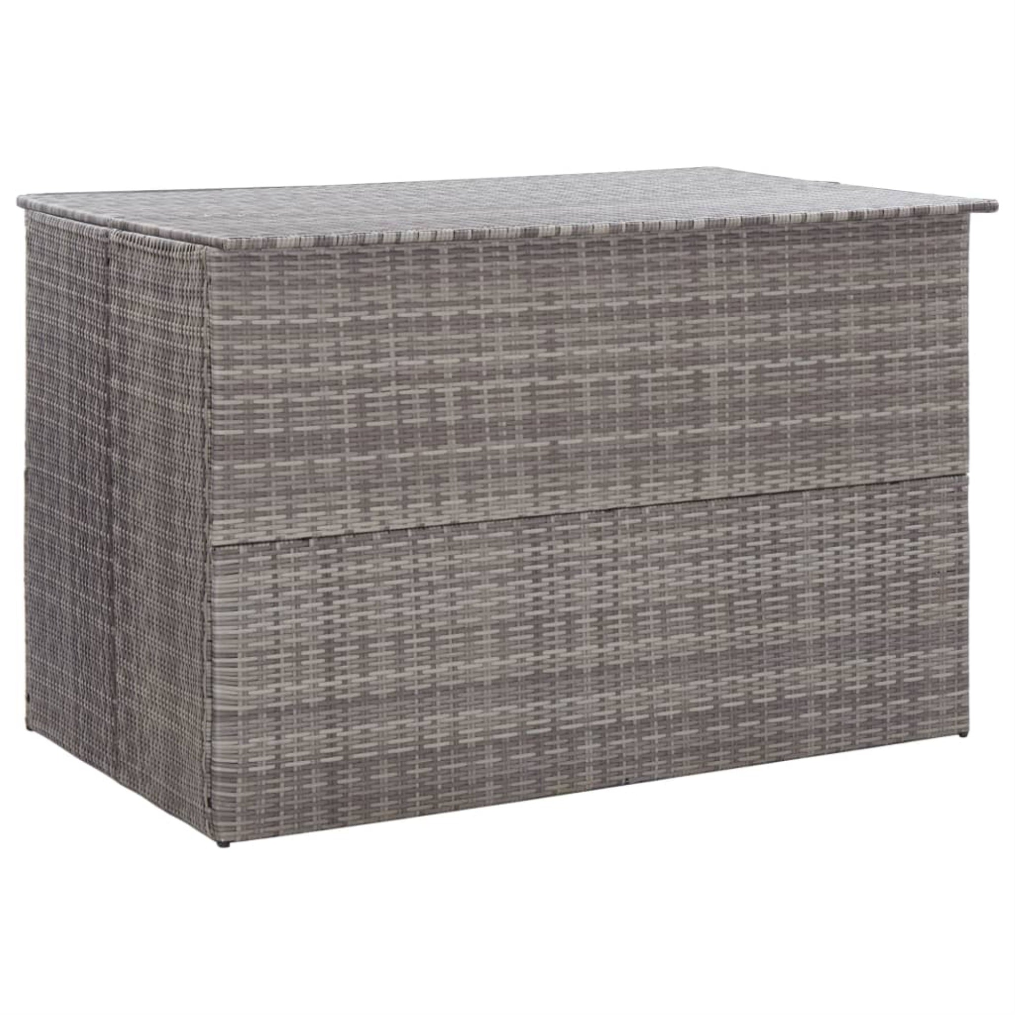 Vidaxl Garden Storage Box Gray 59.1'X39.4'X39.4' Poly Rattan