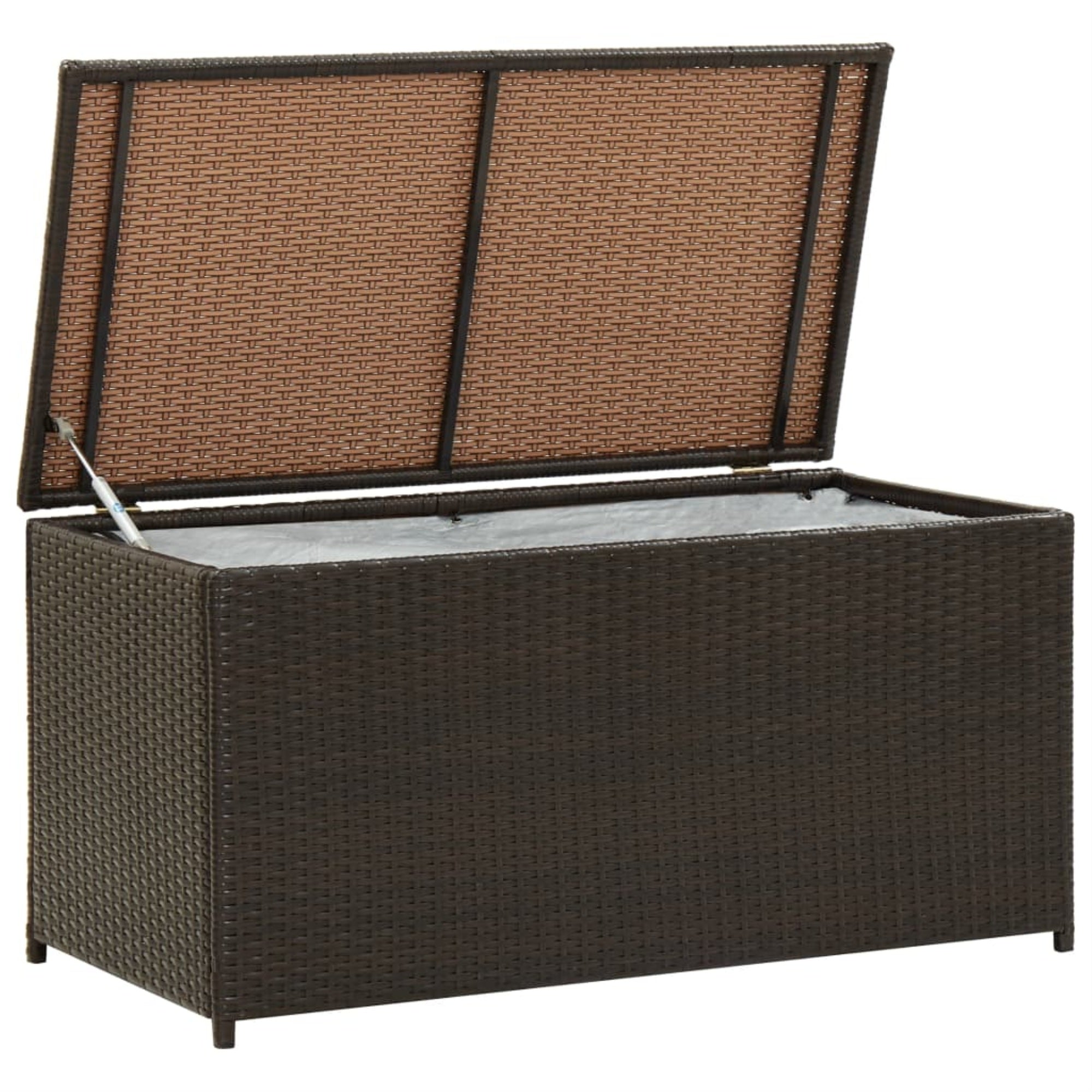 Vidaxl Garden Storage Box Poly Rattan 39.3'X19.6'X19.6' Brown