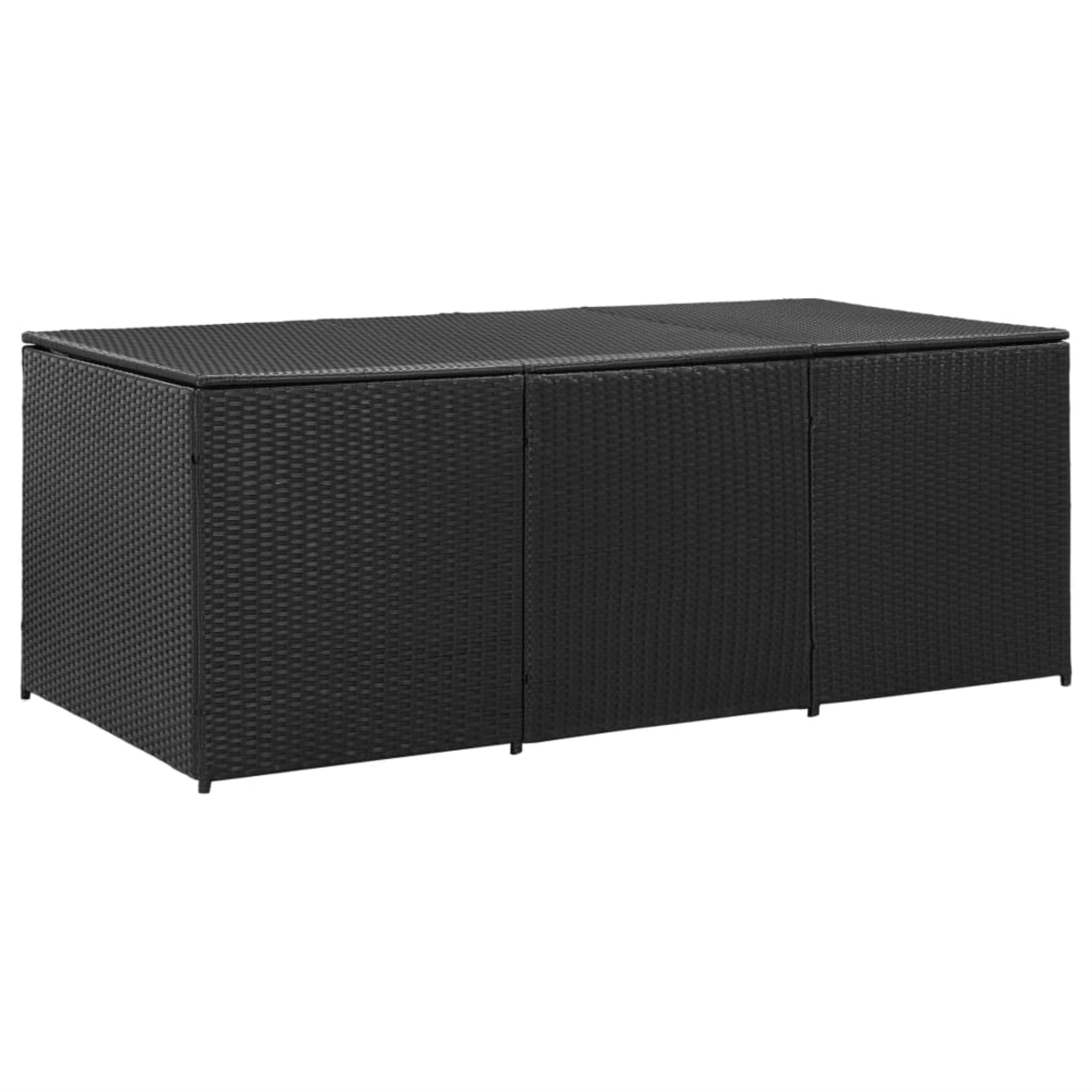Vidaxl Garden Storage Box Poly Rattan 70.8'X35.4'X29.5' Black