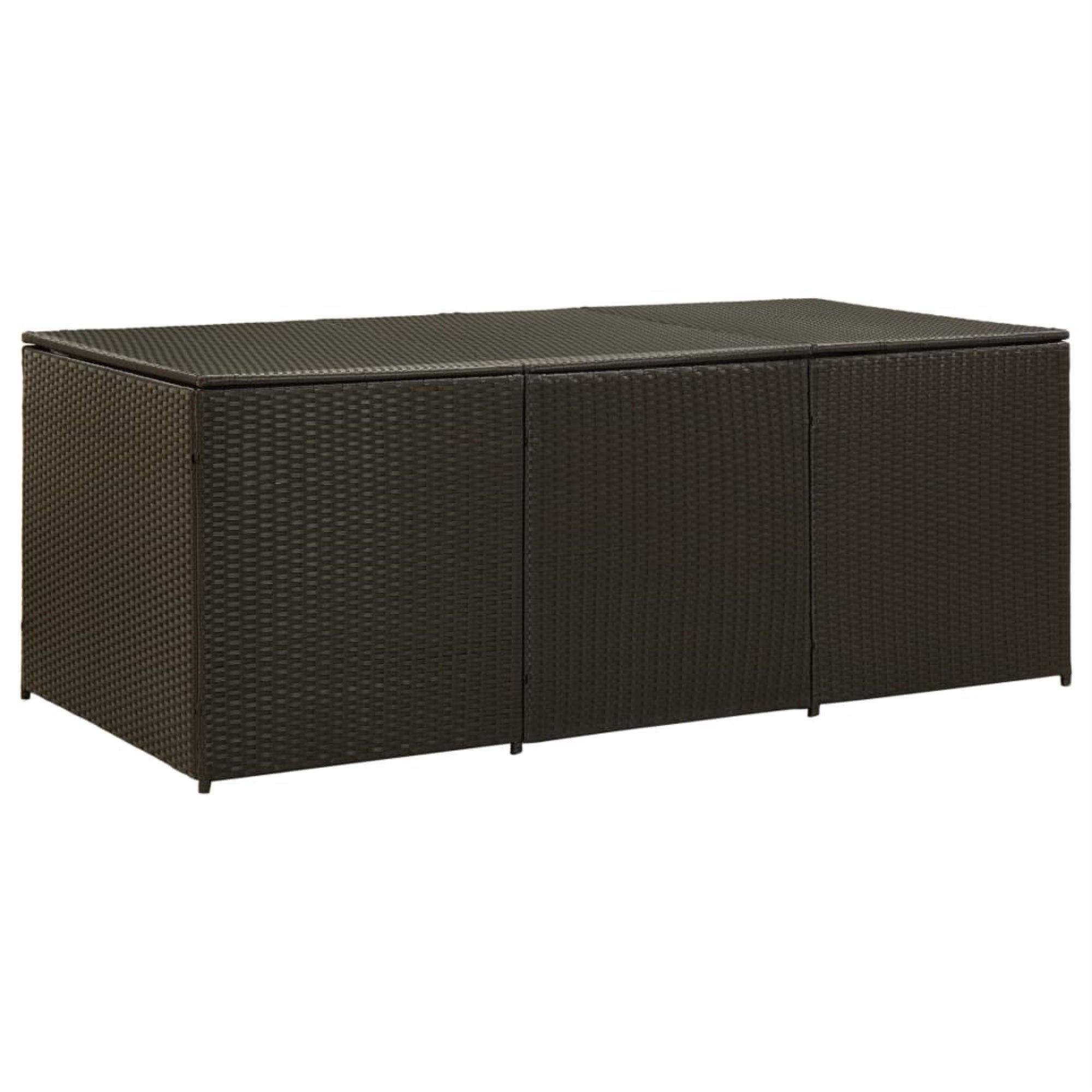 Vidaxl Garden Storage Box Poly Rattan 70.8'X35.4'X29.5' Brown