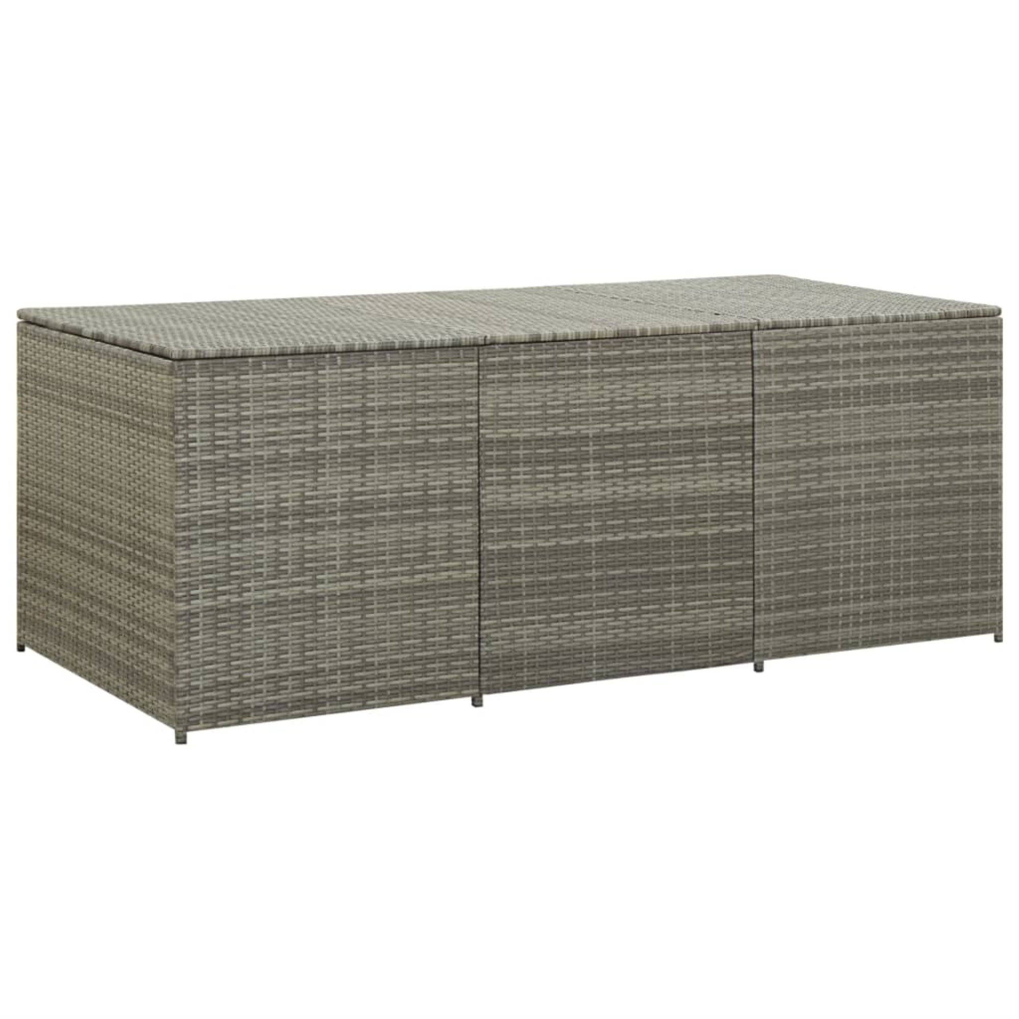 Vidaxl Garden Storage Box Poly Rattan 70.9'X35.4'X29.5' Gray