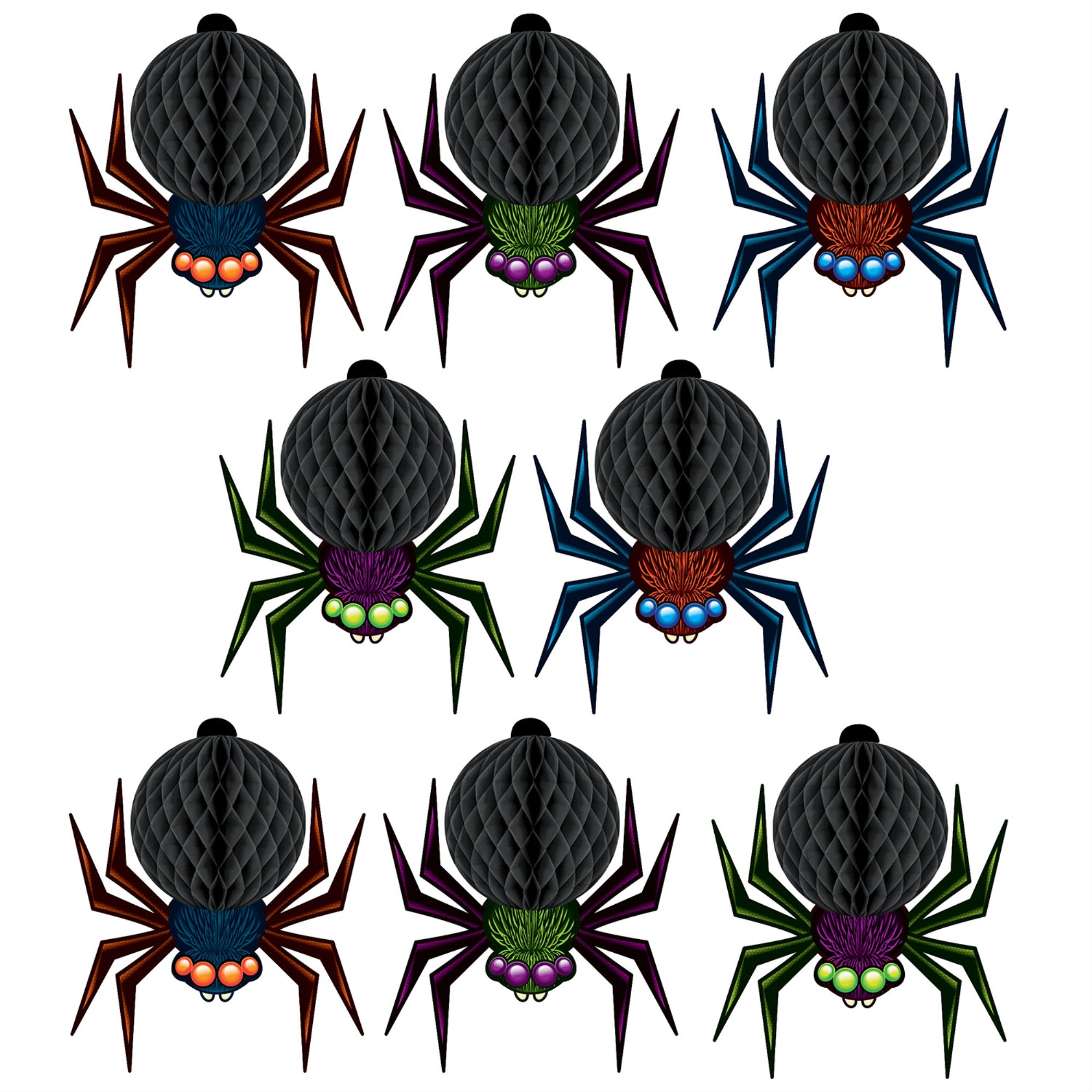 Mini Tissue Spiders, (Pack Of 12)