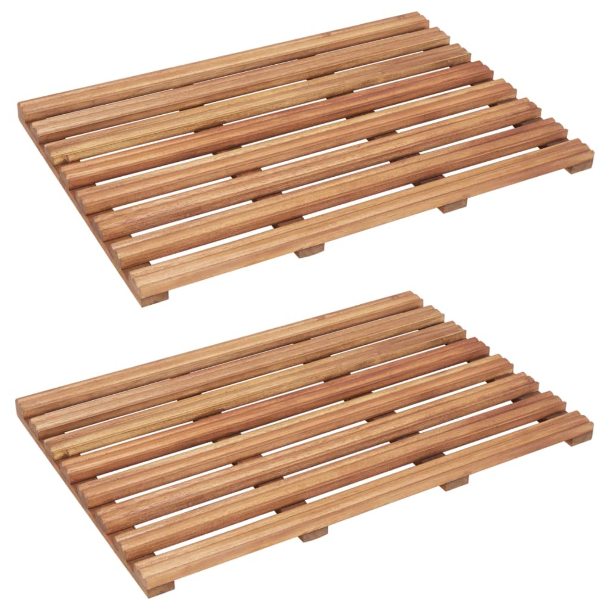 Vidaxl Bath Mats 2 Pcs Solid Acacia Wood 22'X14.6'