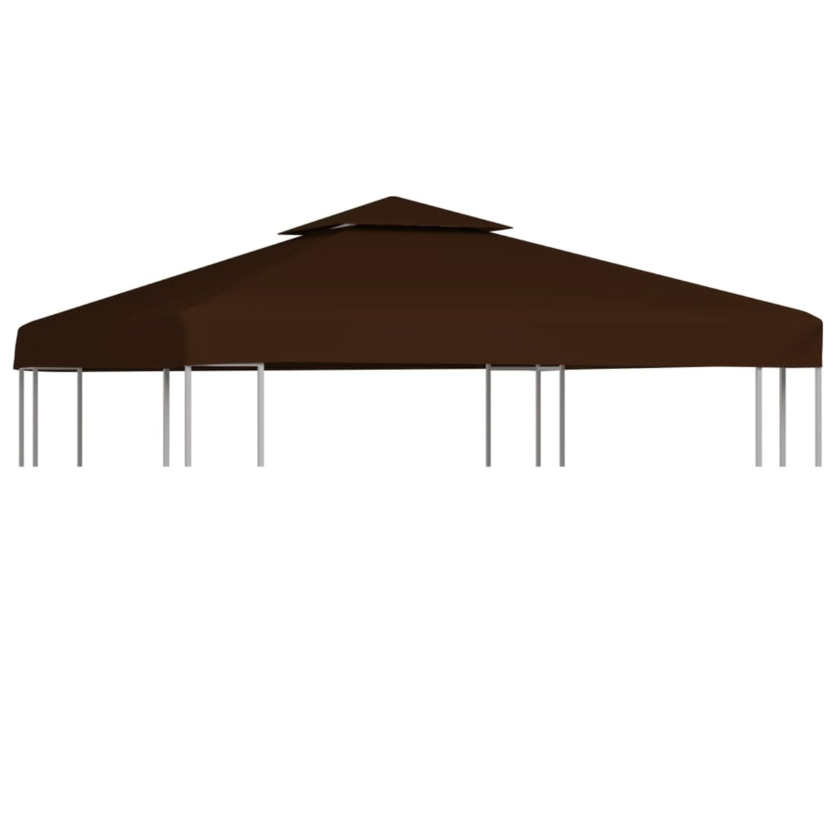 Vidaxl 2-Tier Gazebo Top Cover 9.1 Oz/Yd 9.8'X9.8' Brown