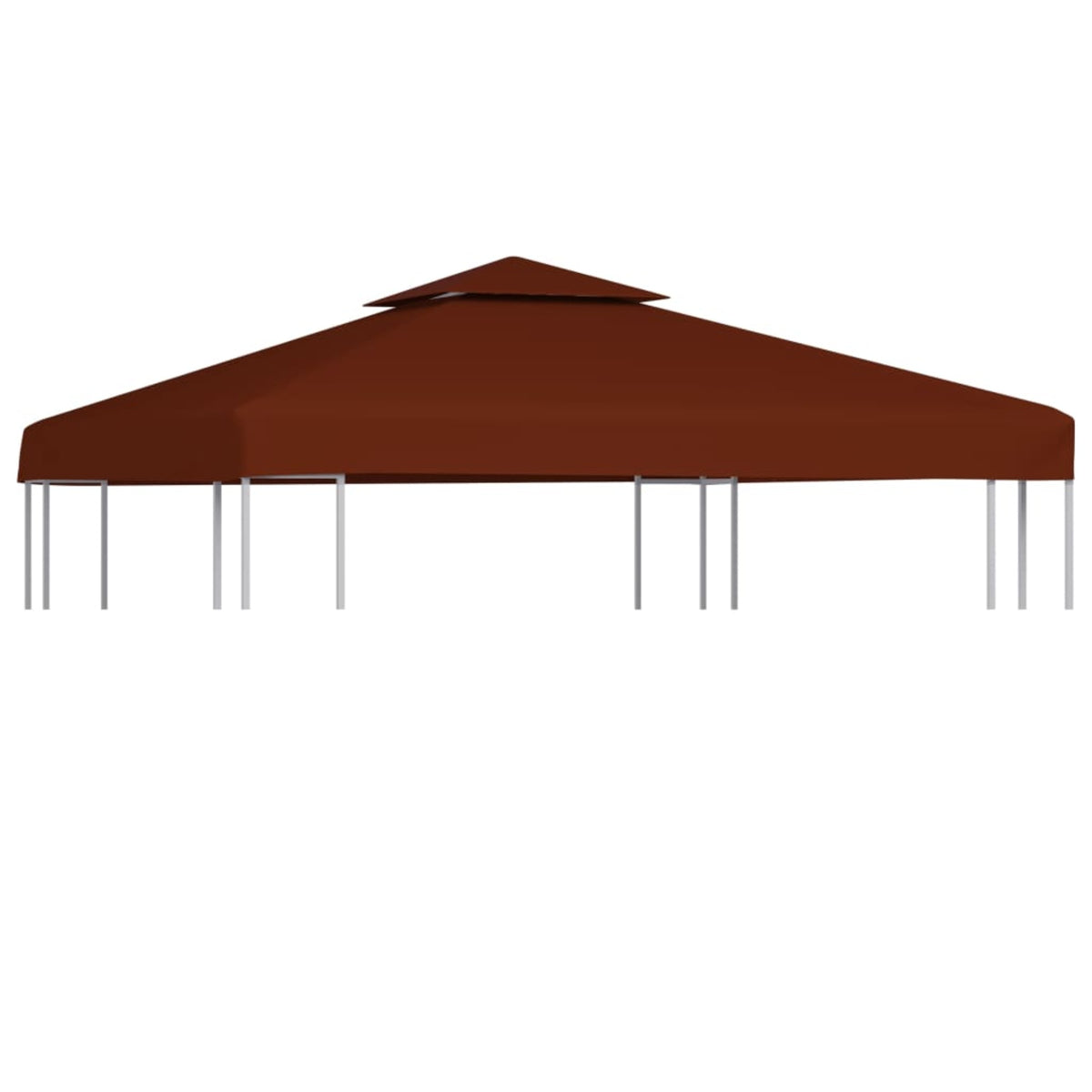 Vidaxl 2-Tier Gazebo Top Cover 9.1 Oz/Yd 9.8'X9.8' Terracotta