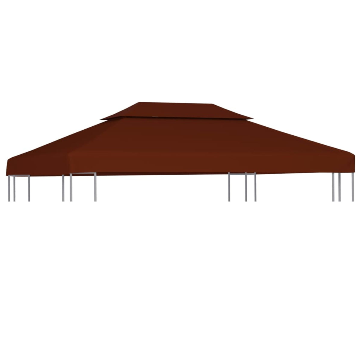 Vidaxl 2-Tier Gazebo Top Cover 9.1 Oz/Yd 13.1'X9.8' Terracotta