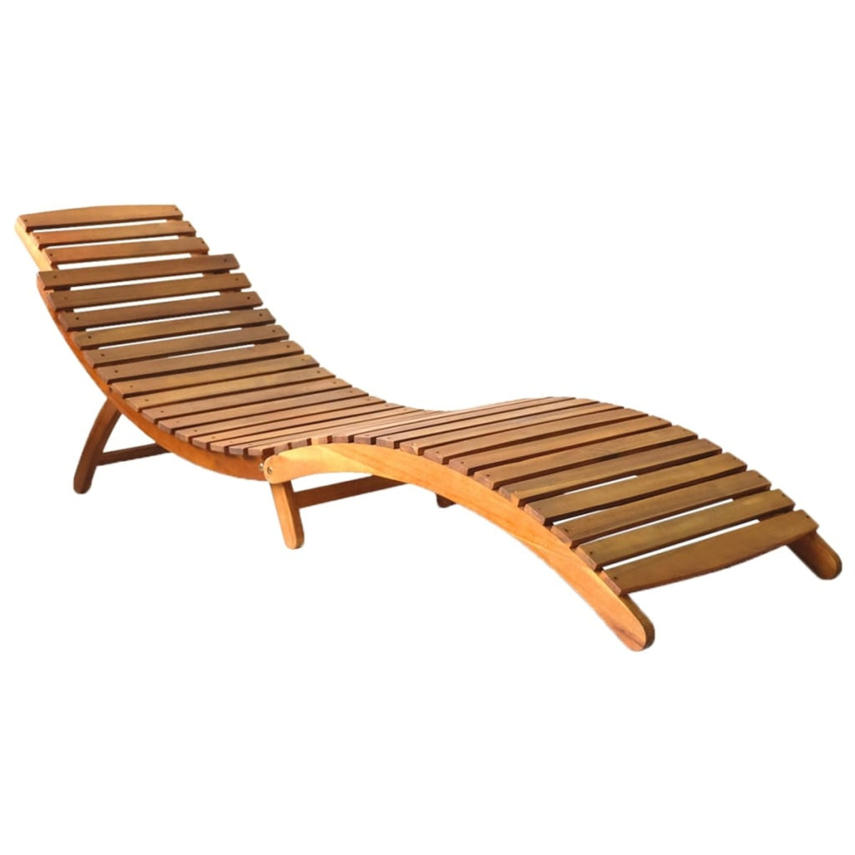 Vidaxl Sun Lounger Solid Acacia Wood Brown