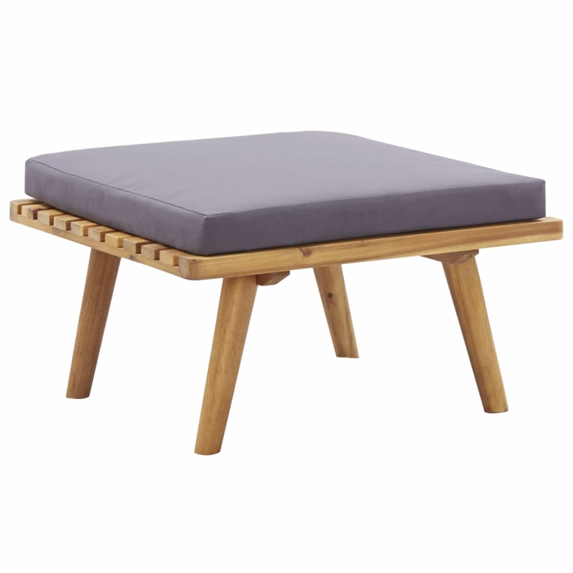 Vidaxl Garden Footstool With Cushion 23.6'X23.6'X11.4' Solid Acacia Wood