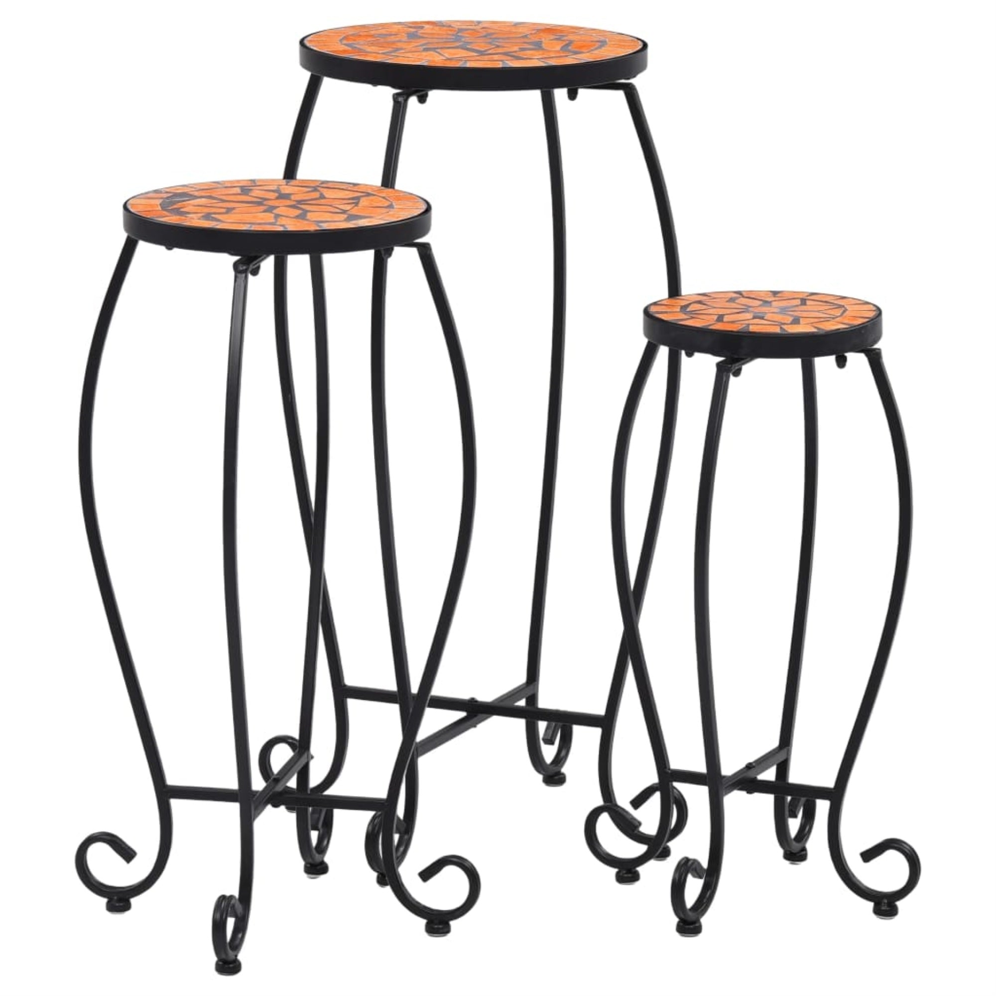 Vidaxl Mosaic Tables 3 Pcs Terracotta Ceramic