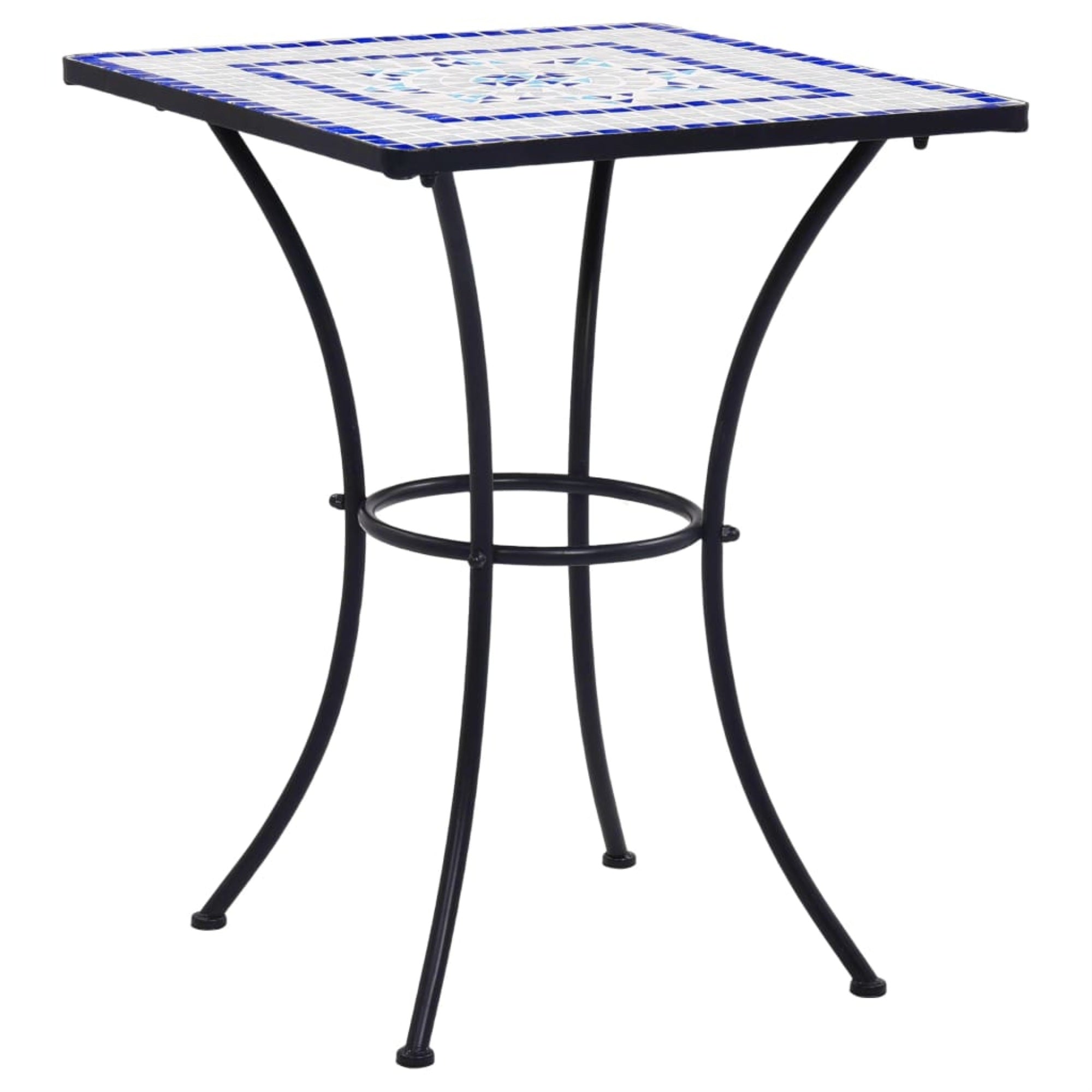 Vidaxl Mosaic Bistro Table Blue And White 23.6' Ceramic