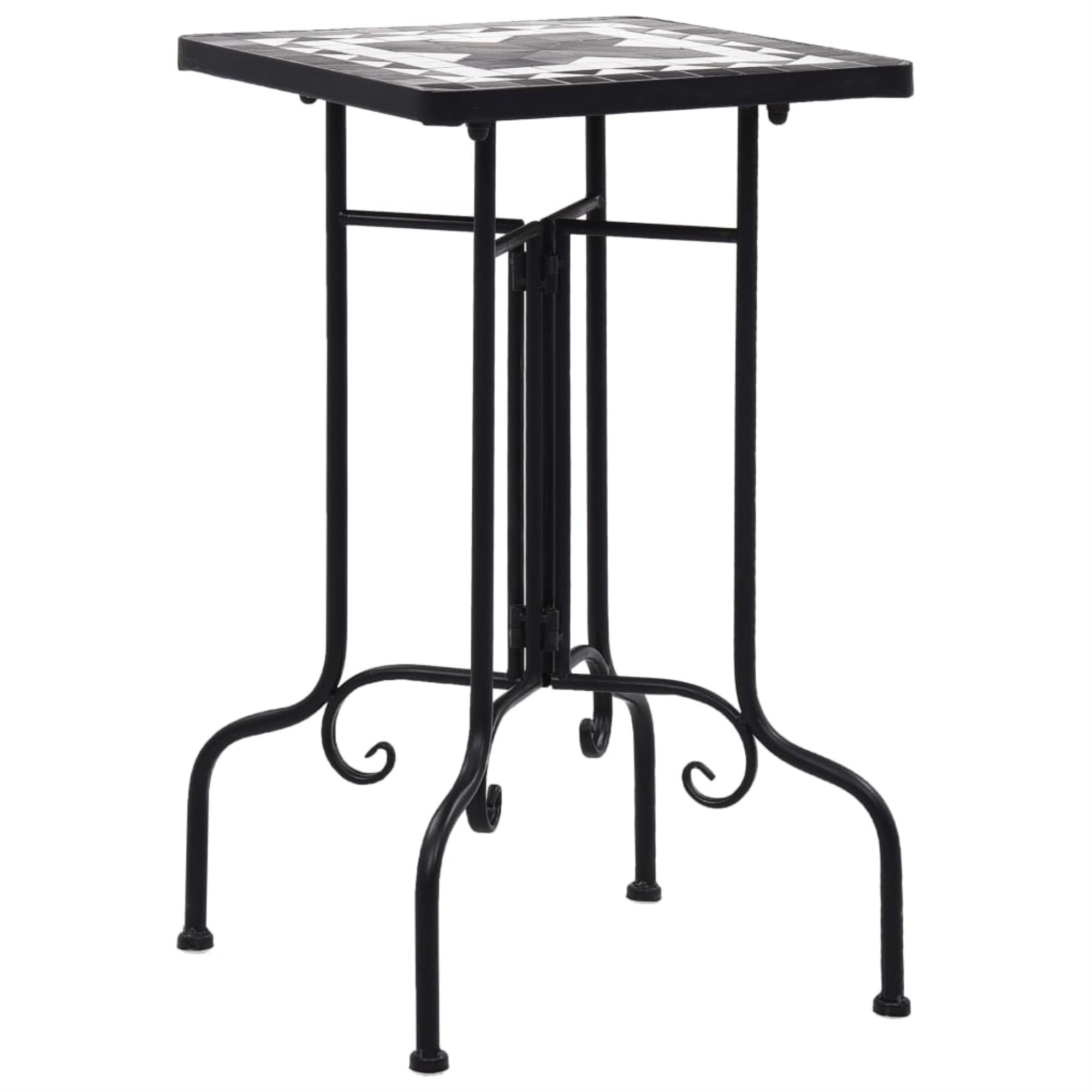 Vidaxl Mosaic Side Table Black And White Ceramic