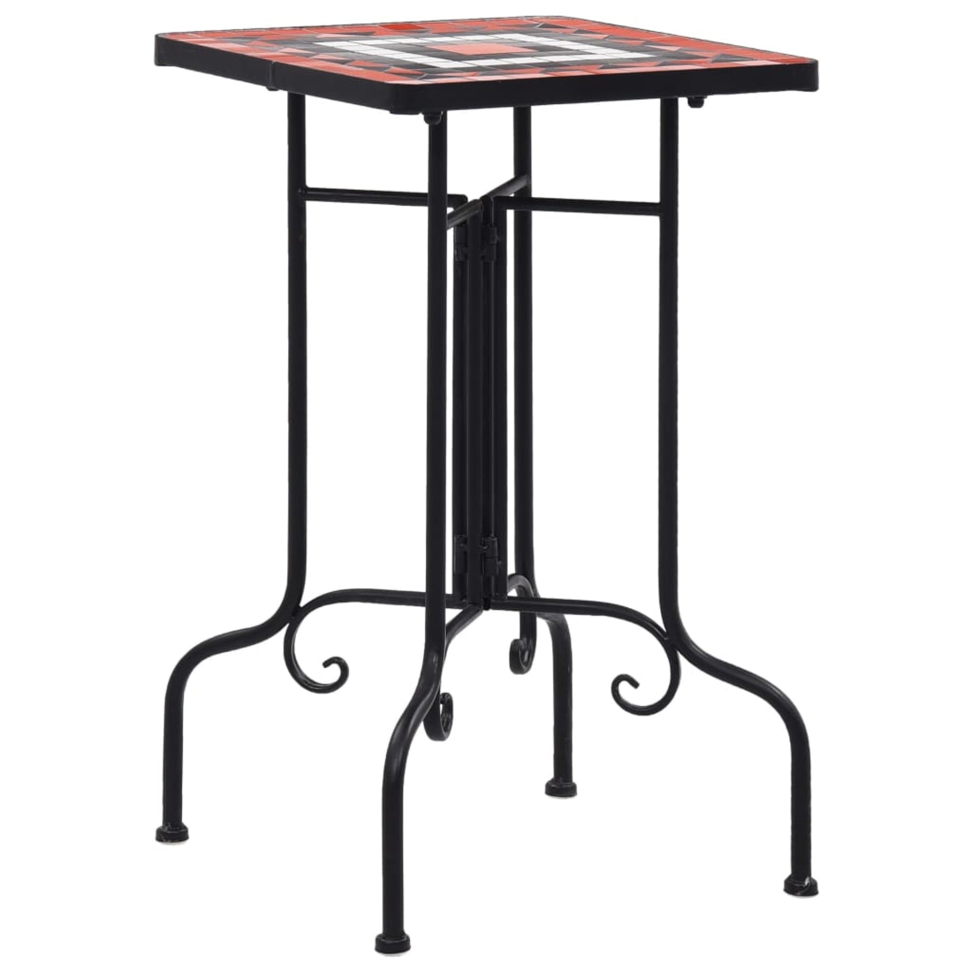 Vidaxl Mosaic Side Table Terracotta And White Ceramic