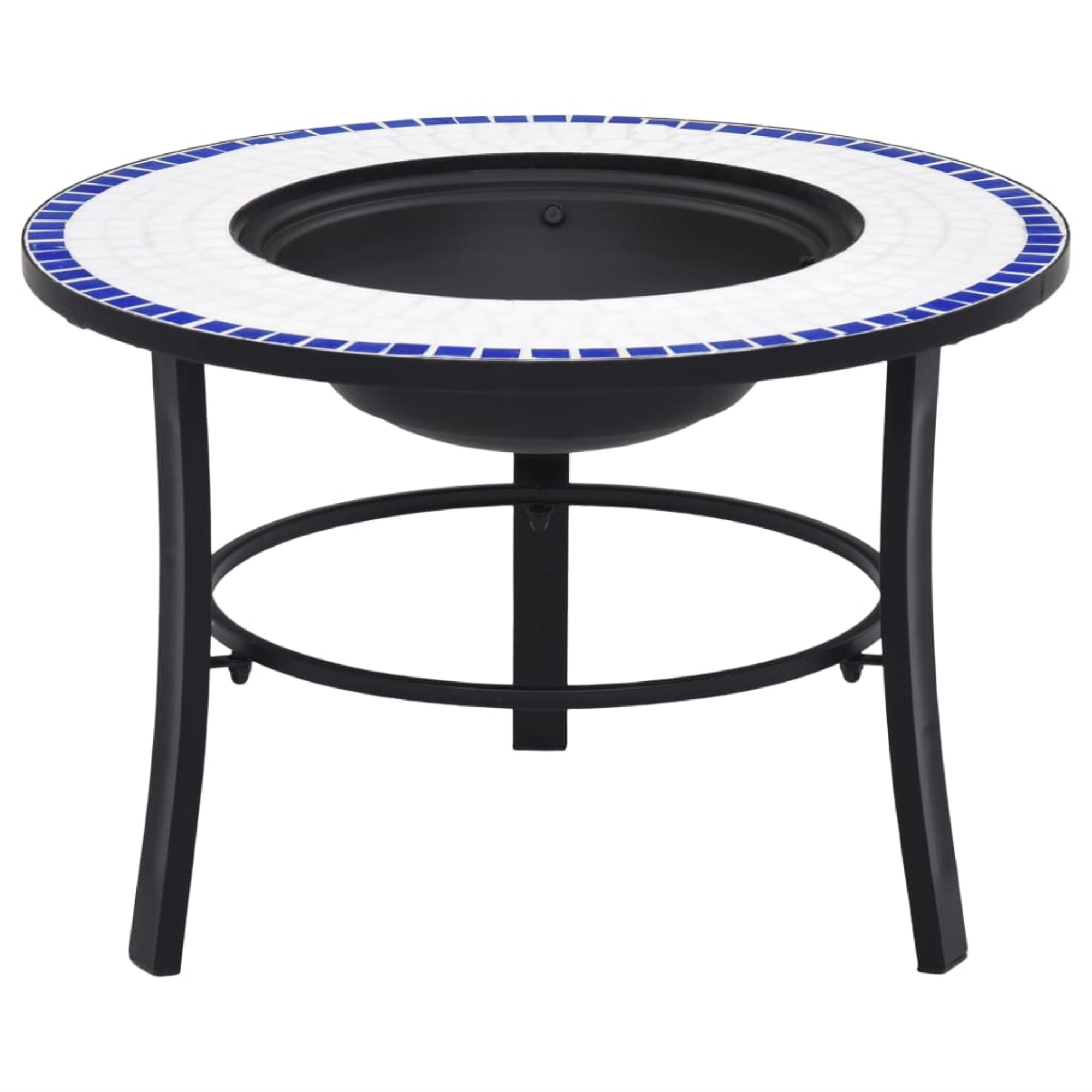 Vidaxl Mosaic Fire Pit Blue And White 26.8' Ceramic