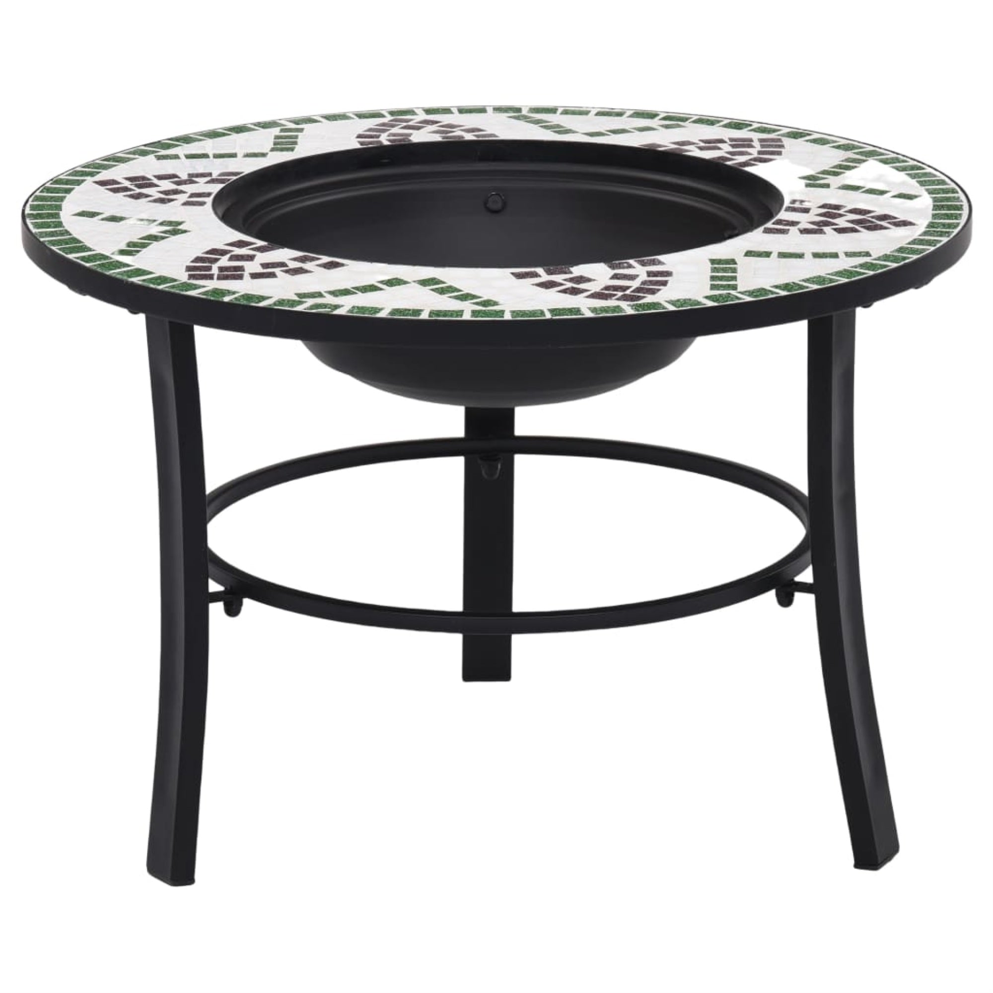 Vidaxl Mosaic Fire Pit Green 26.8' Ceramic