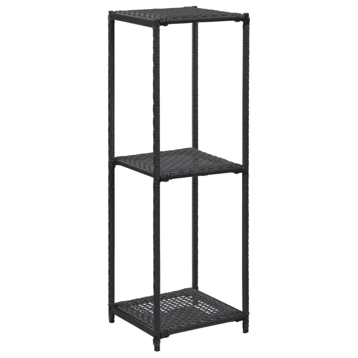 Vidaxl Storage Shelf Black 11.8'X11.8'X35.4' Poly Rattan