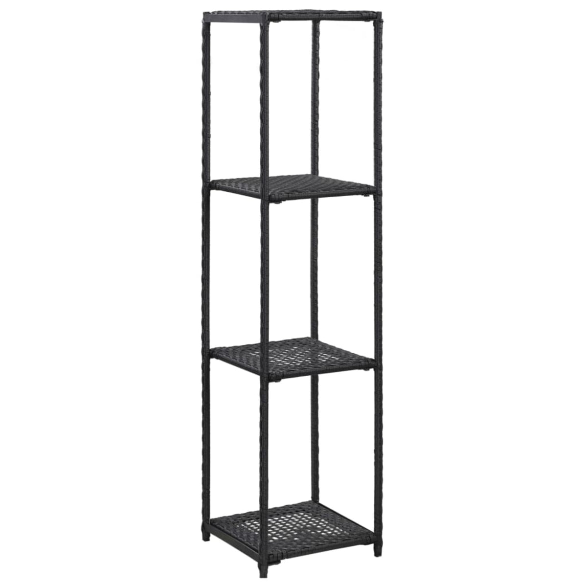 Vidaxl Storage Shelf Black 11.8'X11.8'X47.2' Poly Rattan